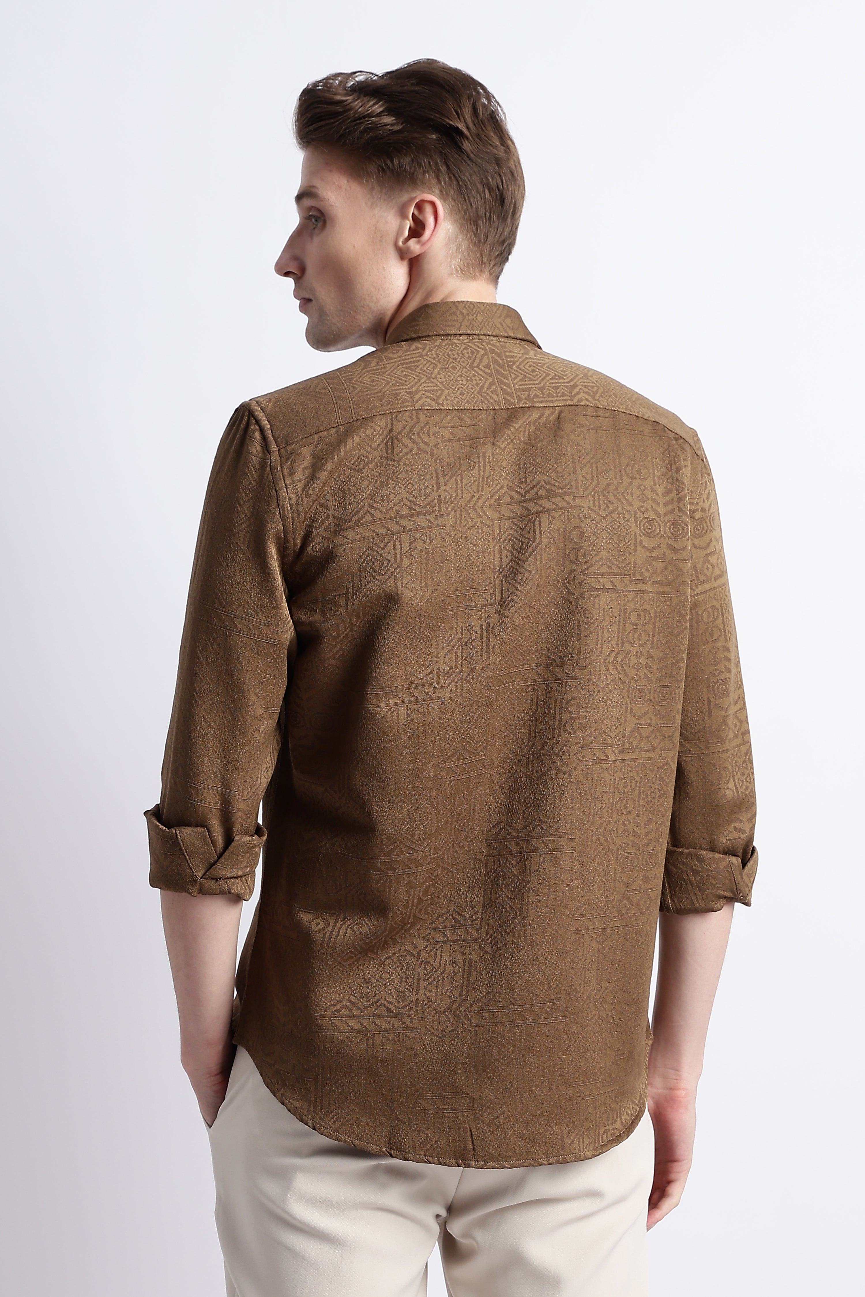Men Textured Jacquard Shirt