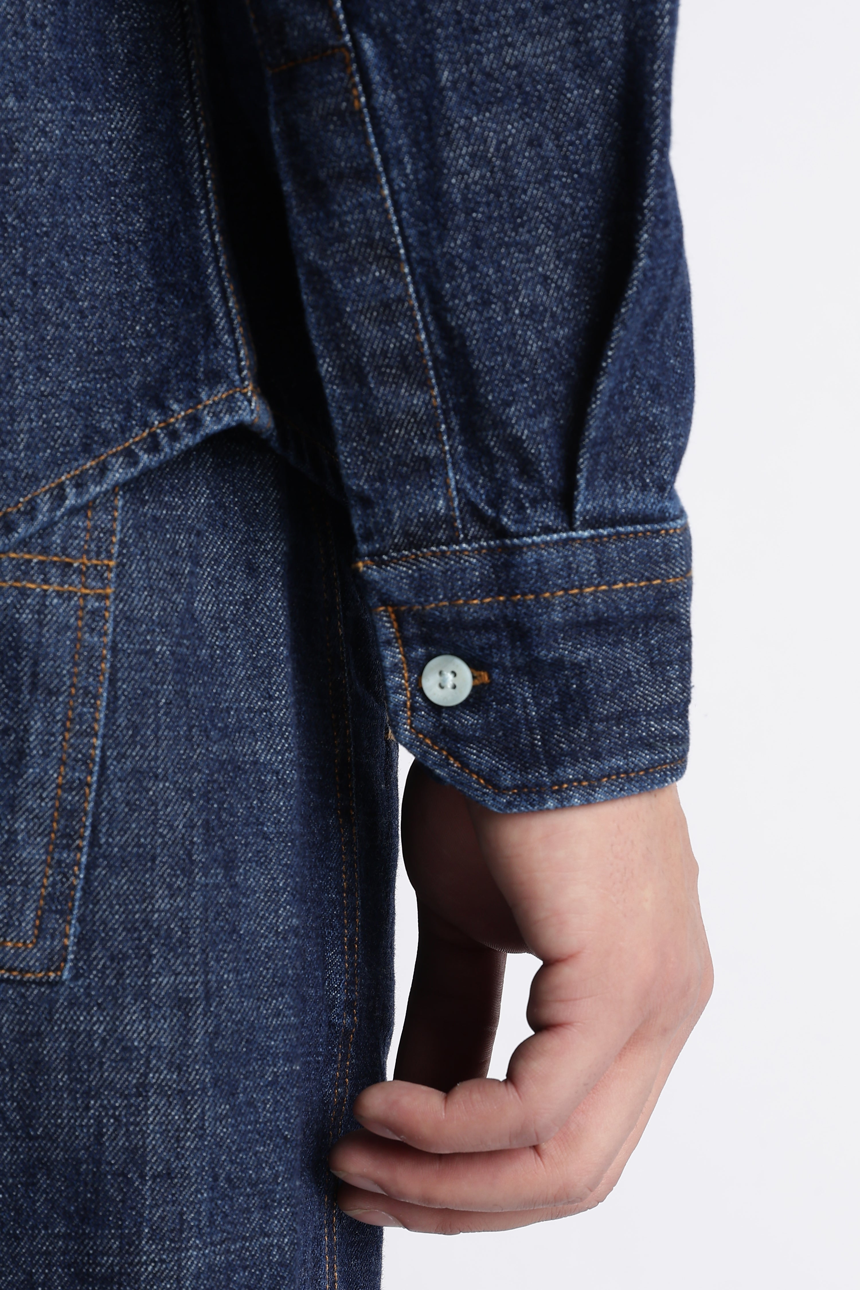Men Indigo Western Denim Shirt