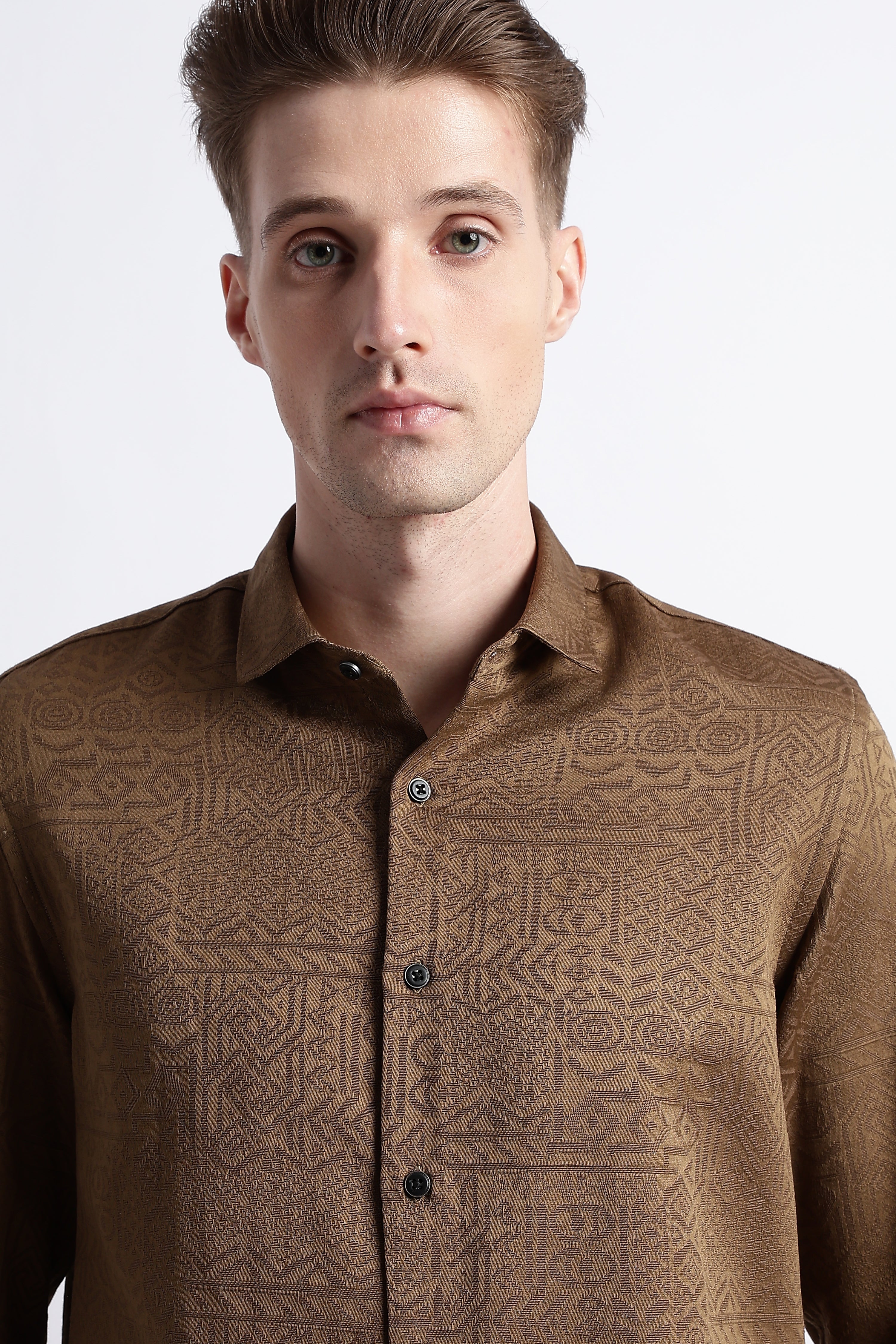 Men Textured Jacquard Shirt