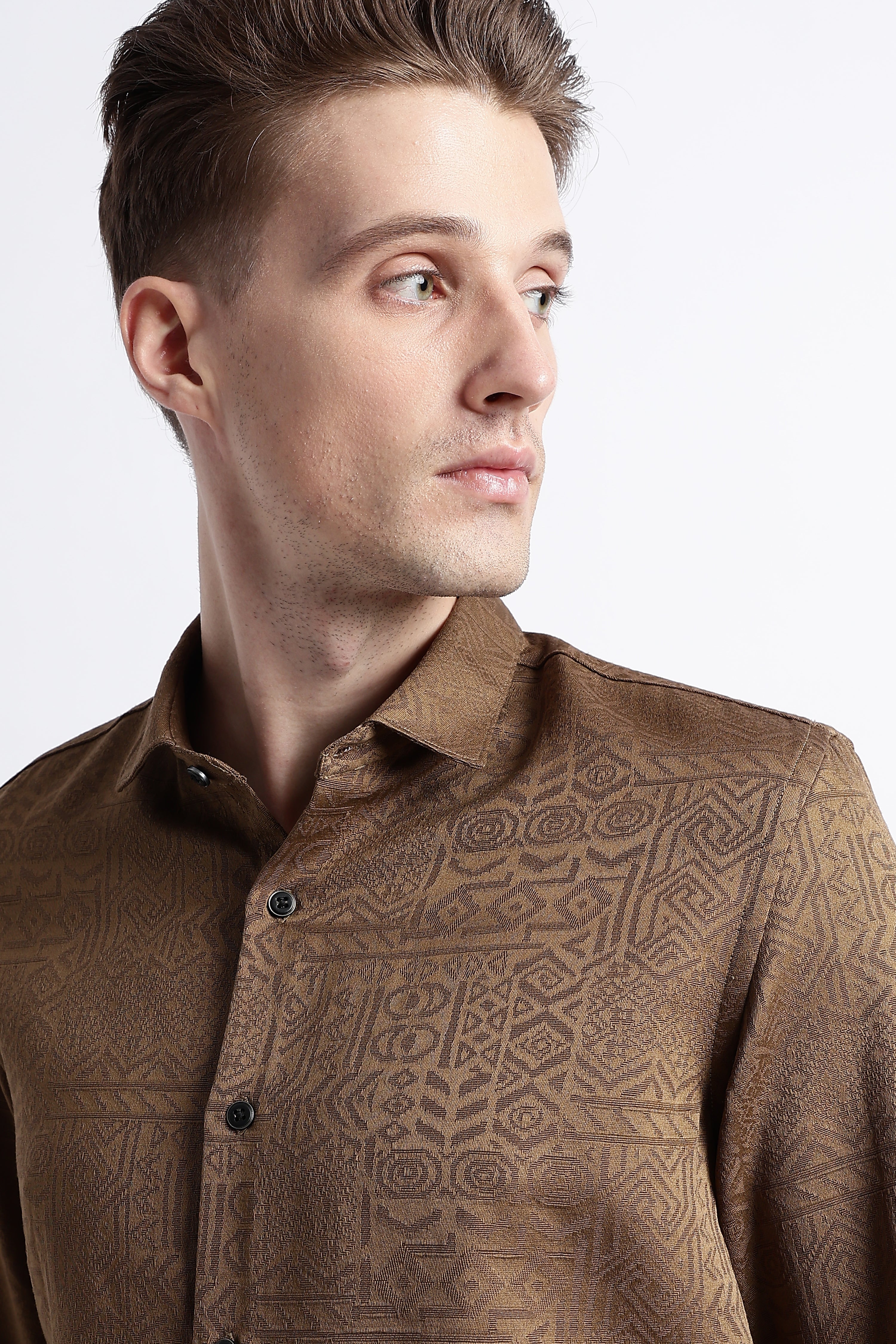 Men Textured Jacquard Shirt