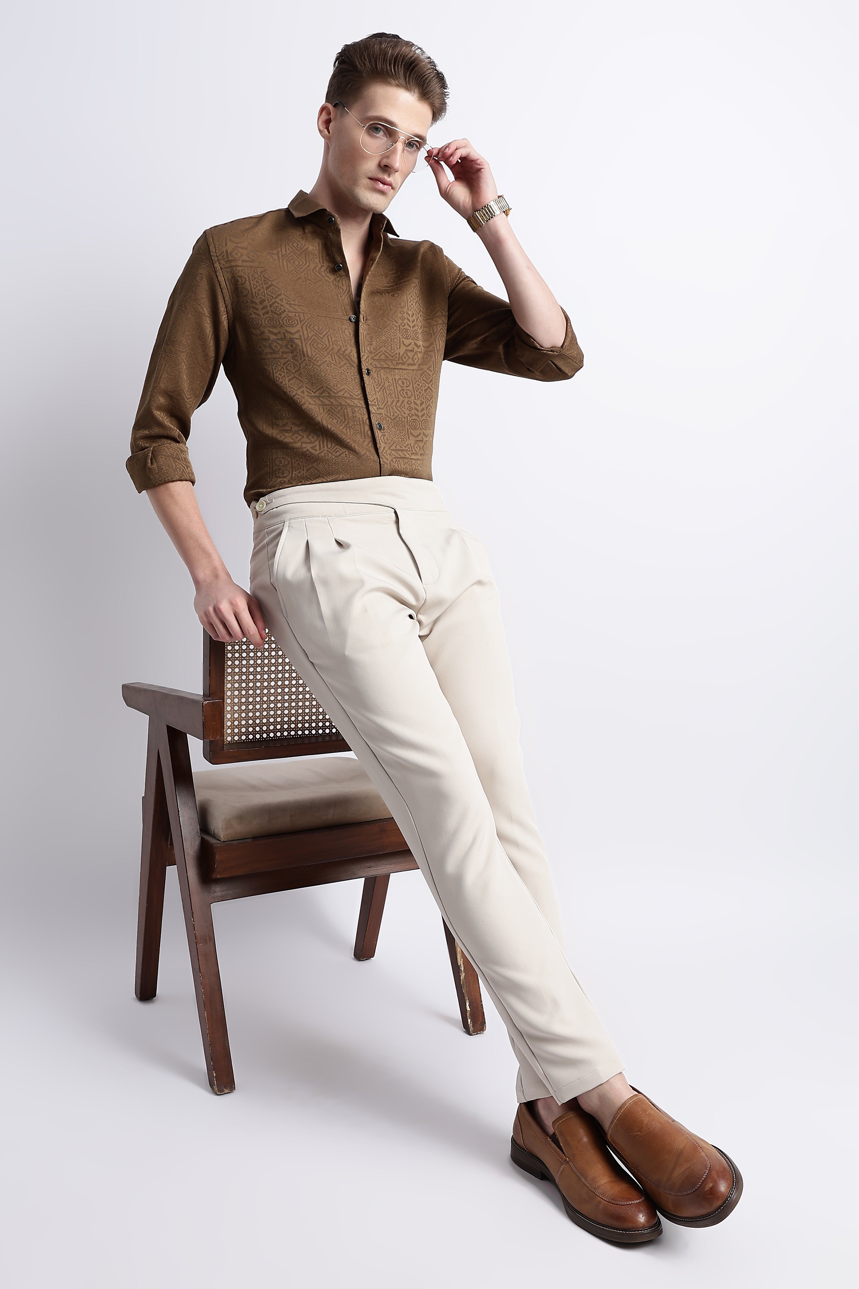 Men Textured Jacquard Shirt