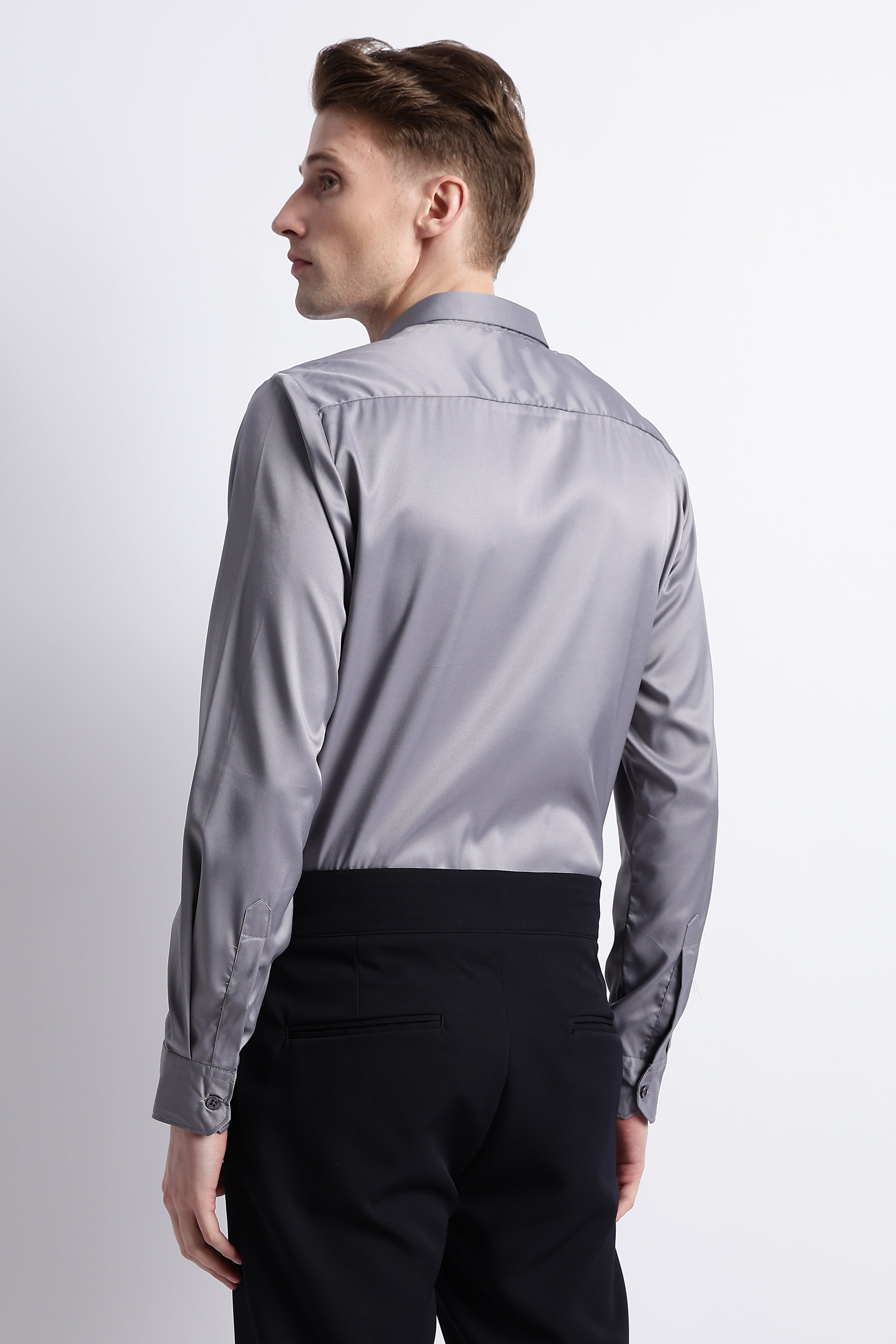 Men Smooth Satin Party Shirt