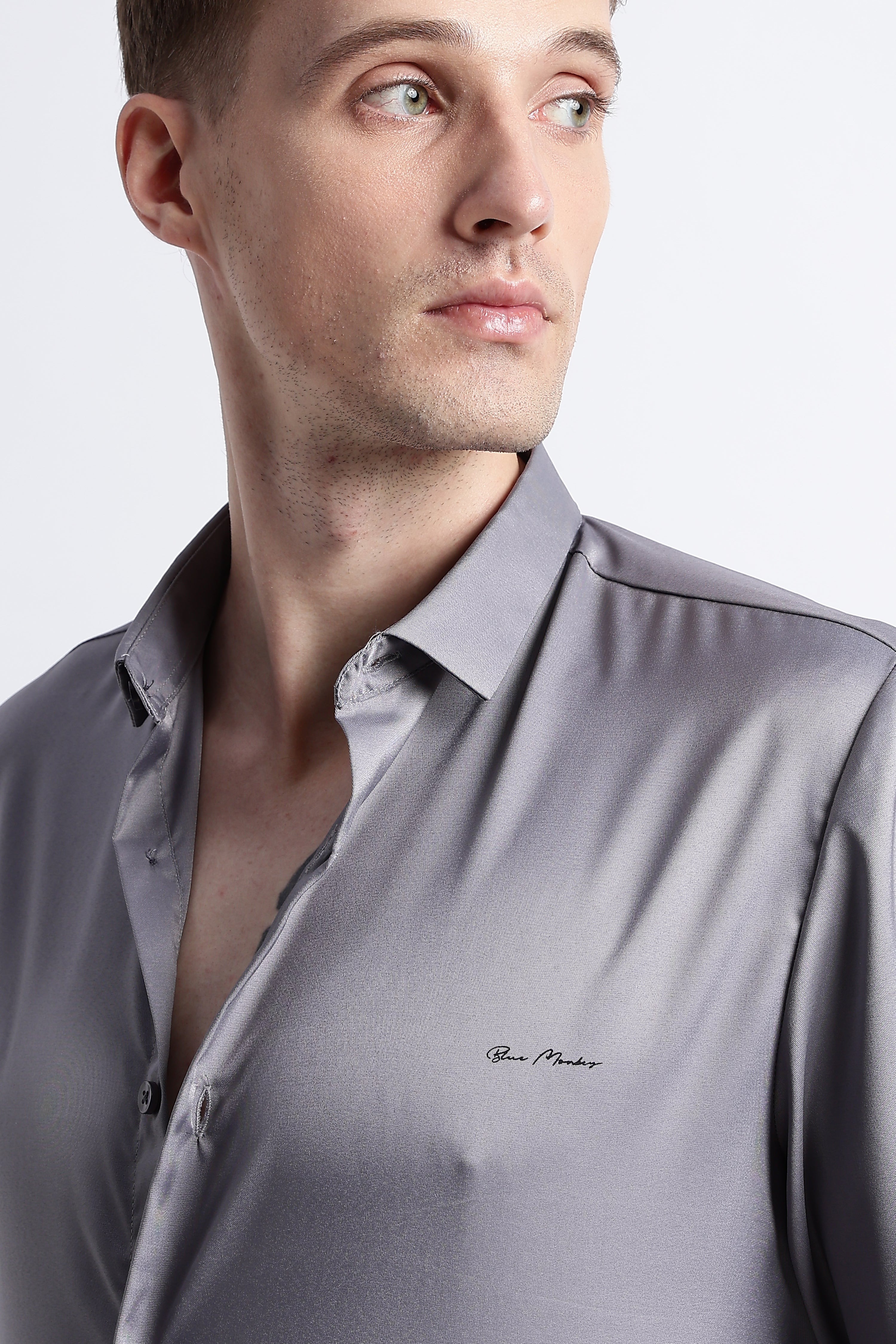 Men Smooth Satin Party Shirt