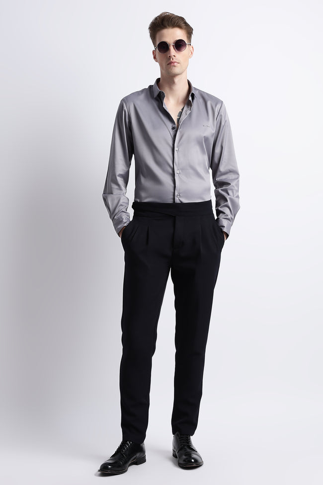 Men Smooth Satin Party Shirt