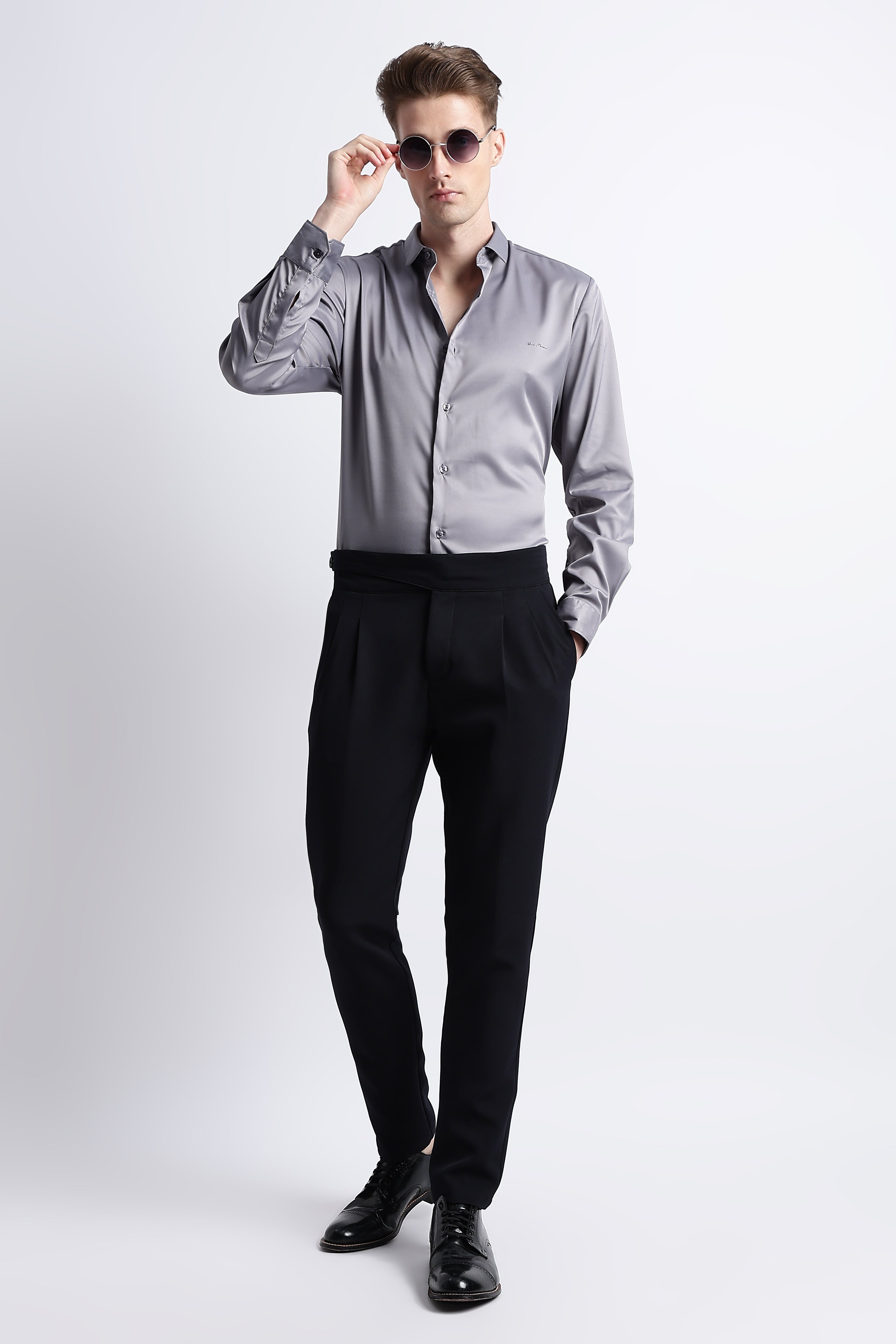 Men Smooth Satin Party Shirt