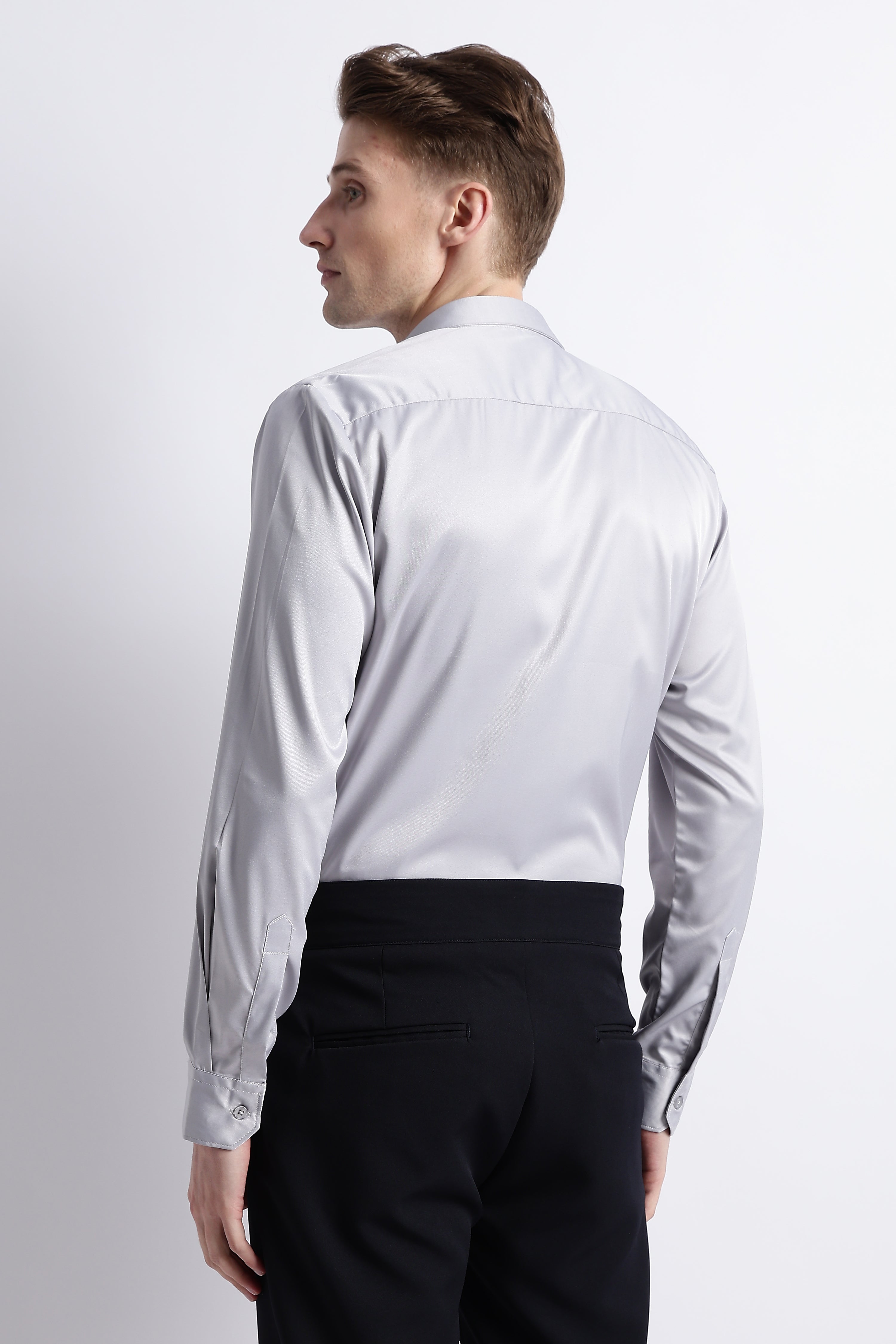 Men Smooth Satin Party Shirt
