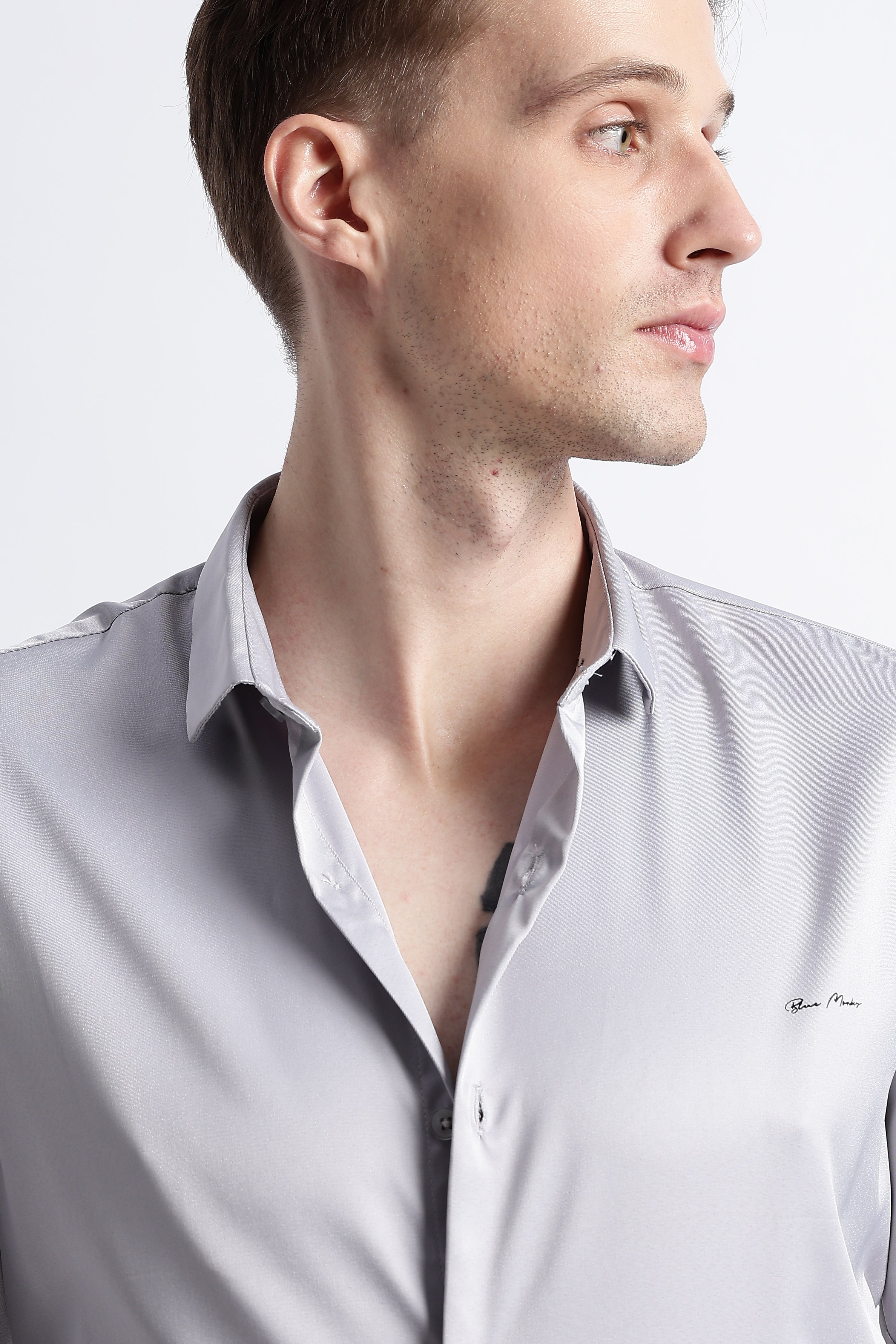 Men Smooth Satin Party Shirt