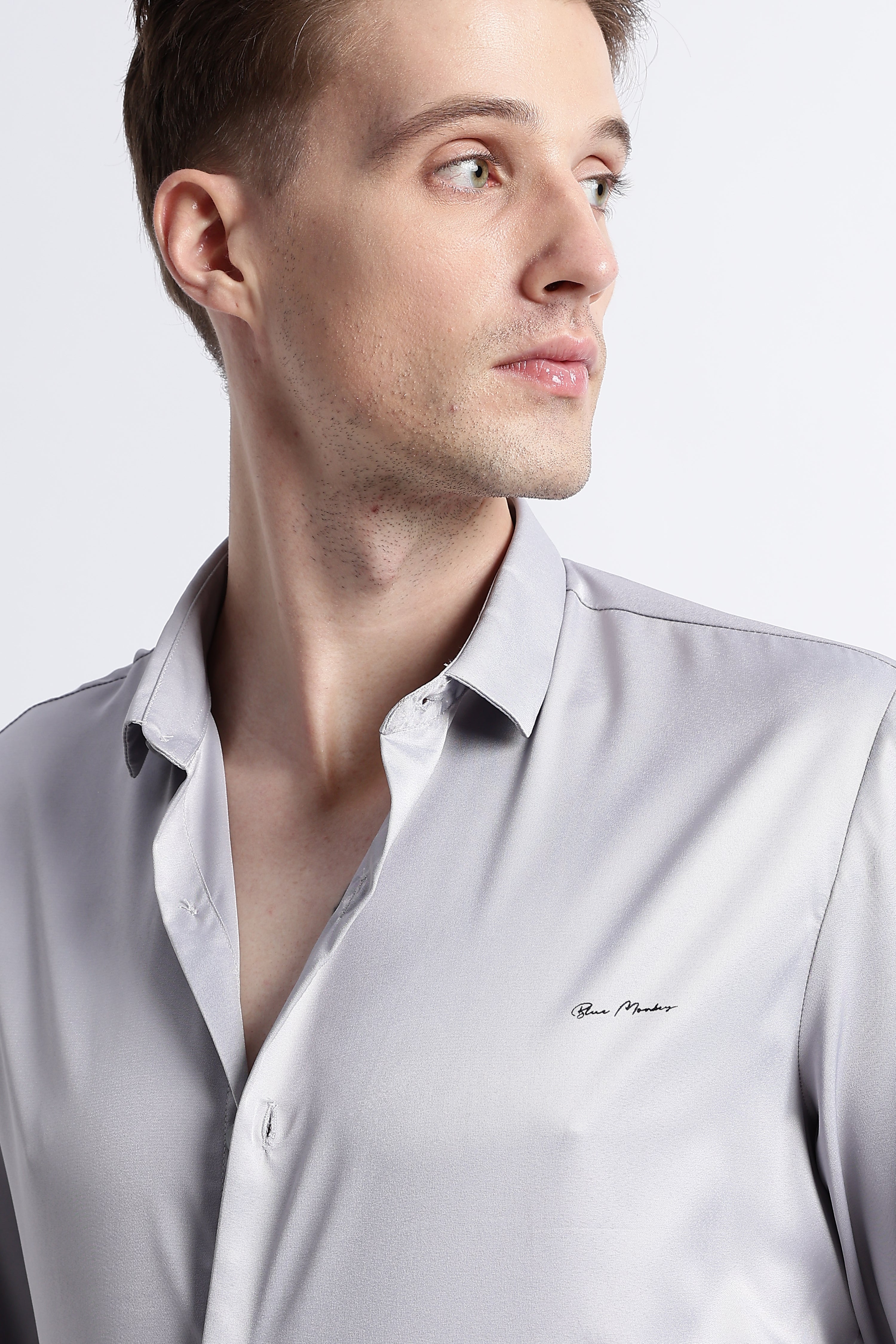 Men Smooth Satin Party Shirt