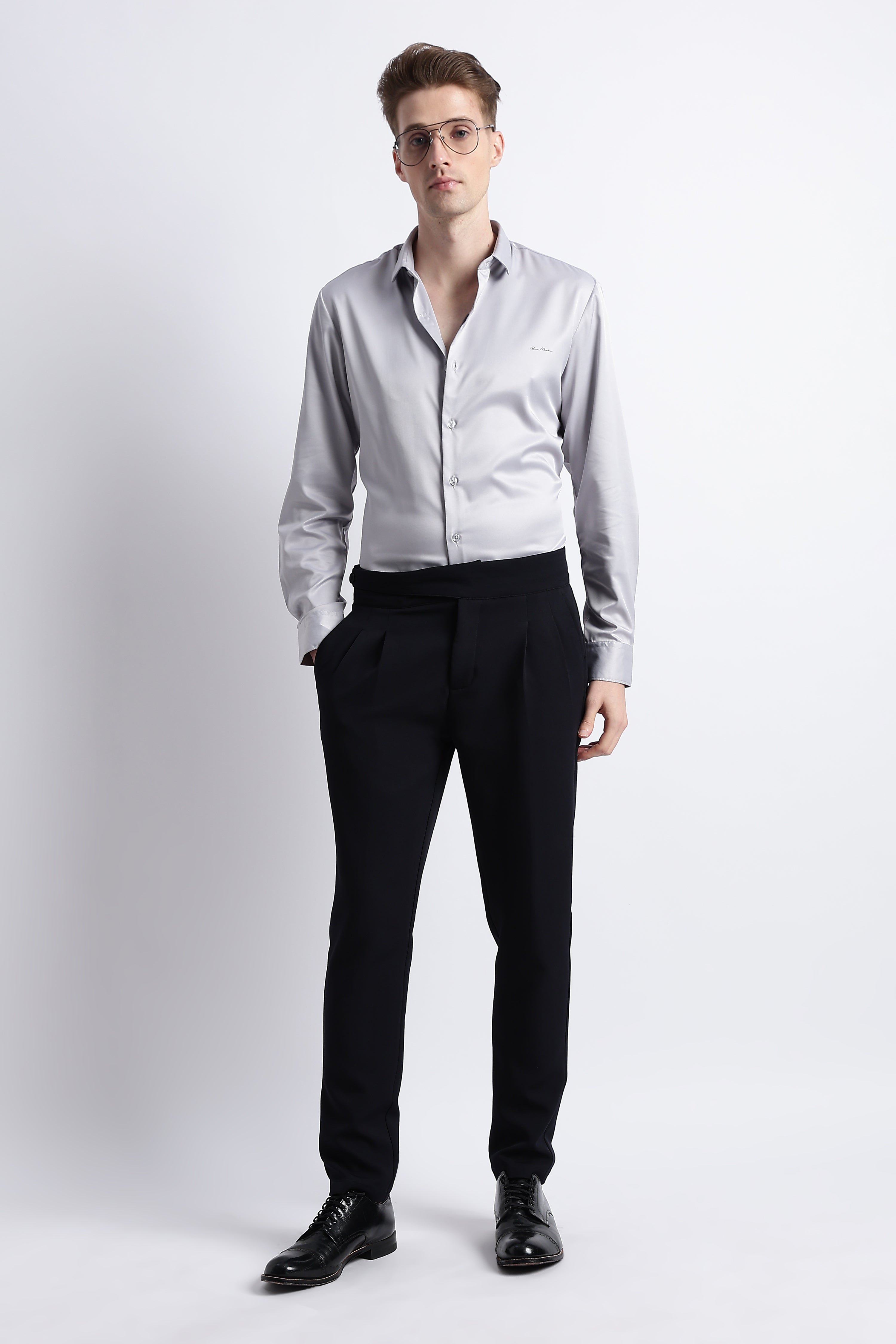 Men Smooth Satin Party Shirt