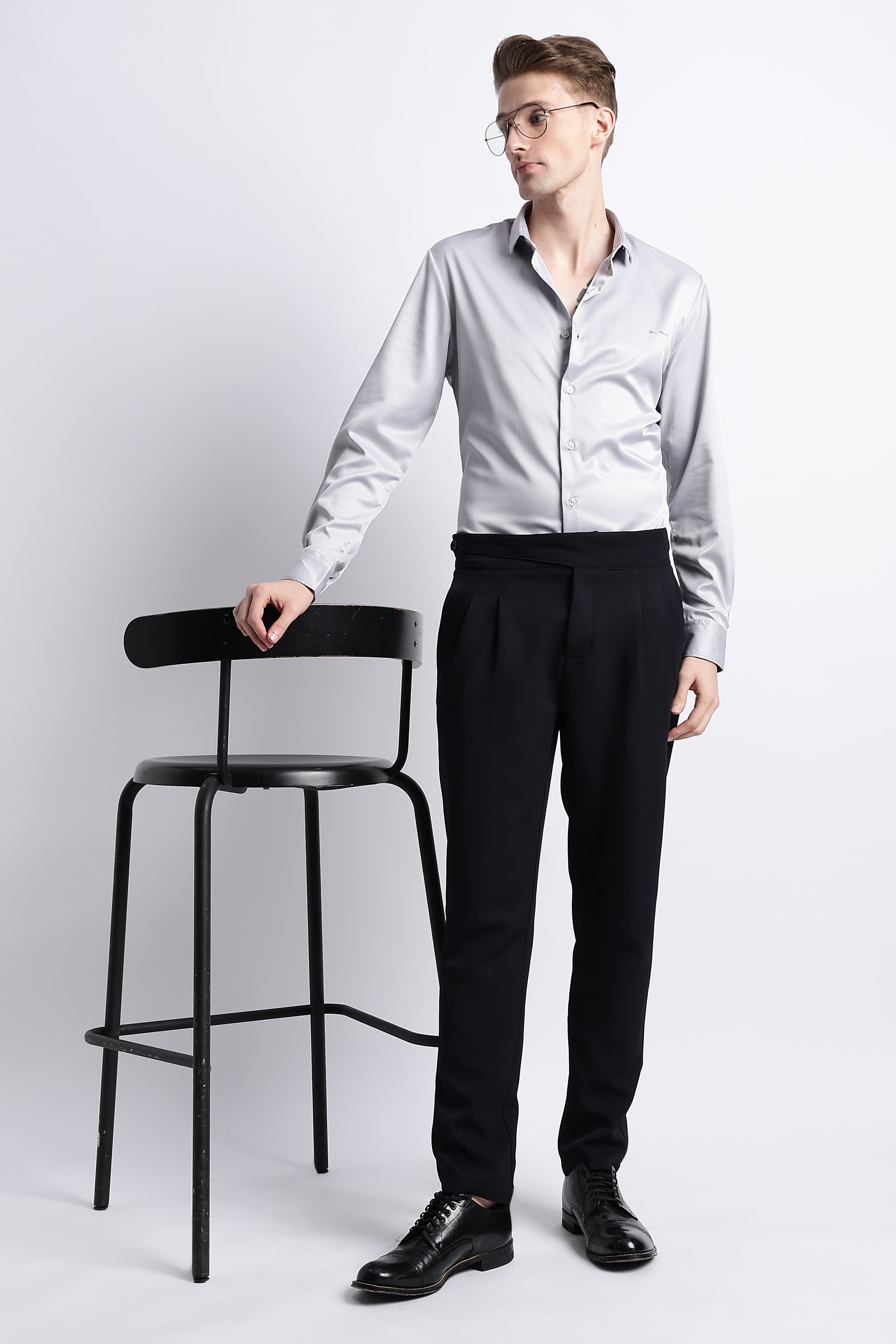 Men Smooth Satin Party Shirt