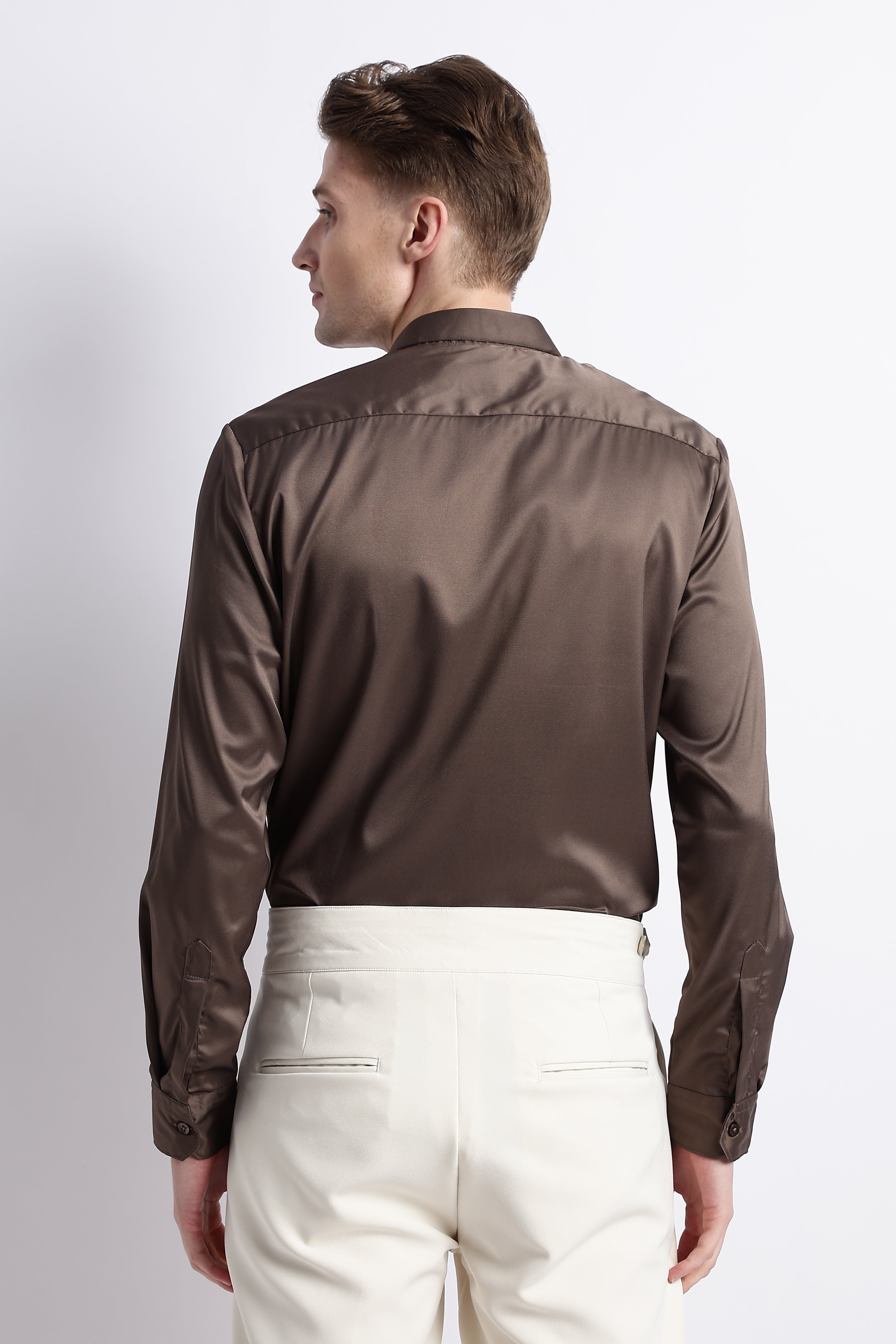 Men Smooth Satin Party Shirt