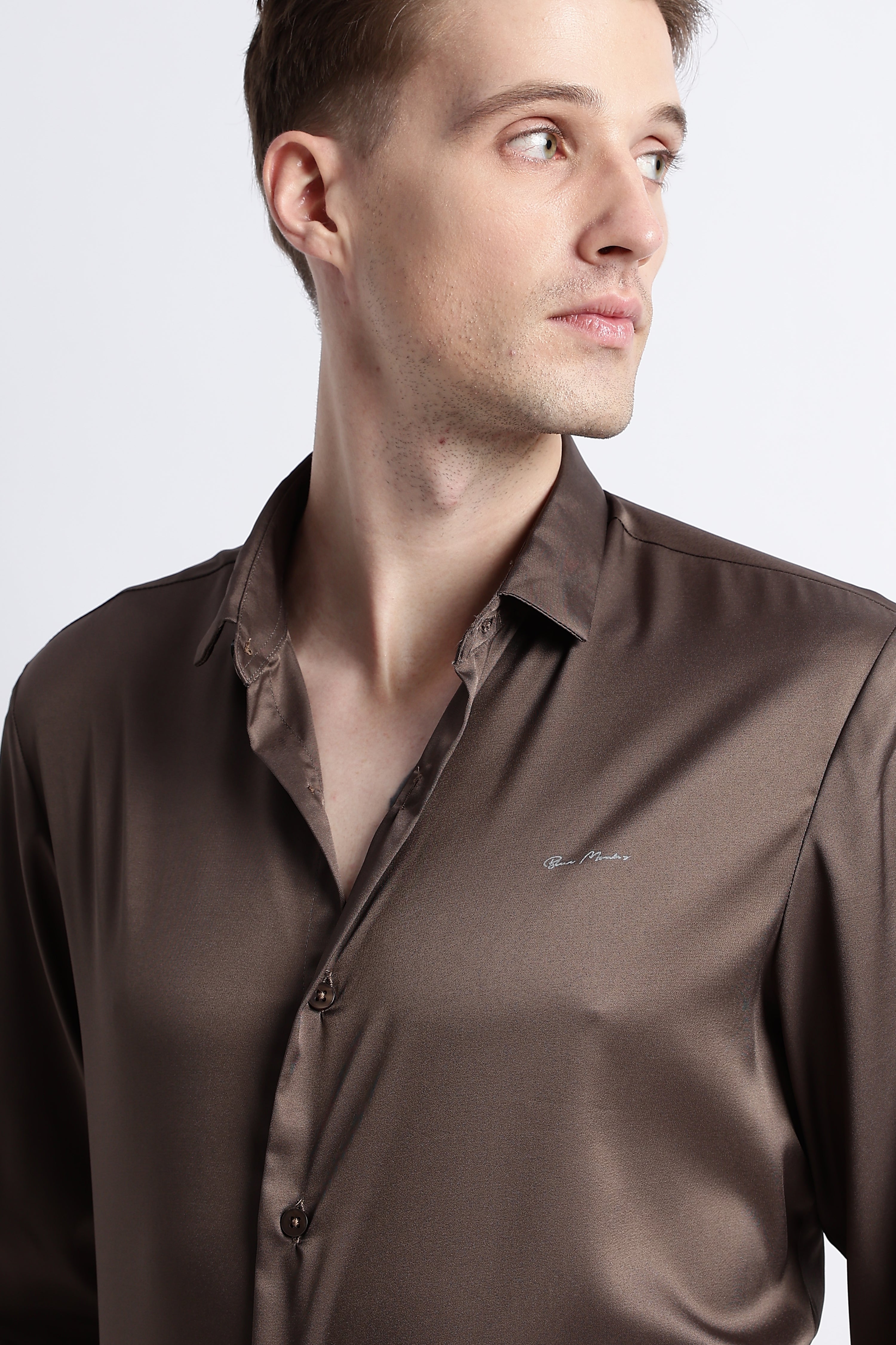 Men Smooth Satin Party Shirt