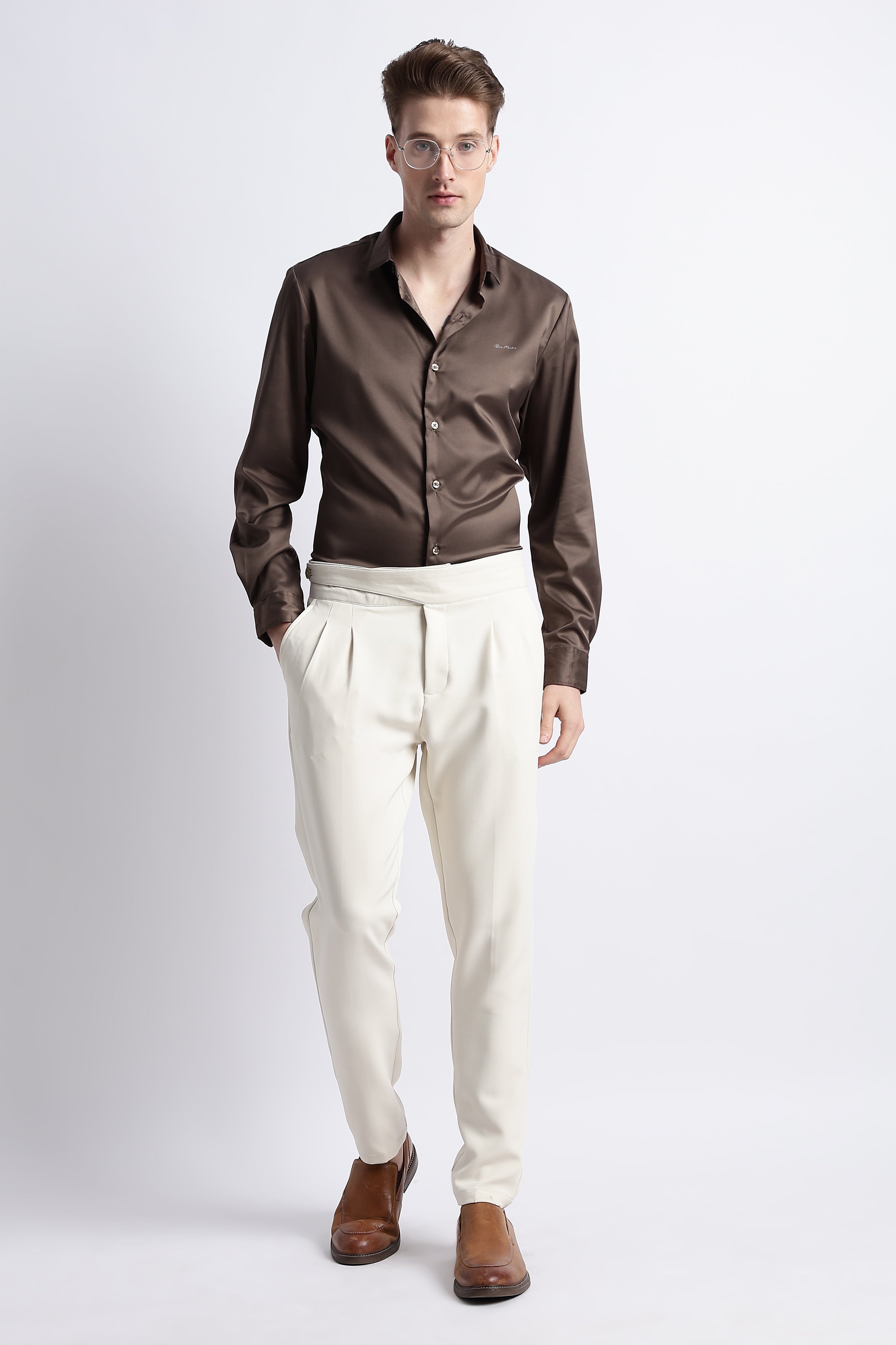 Men Smooth Satin Party Shirt