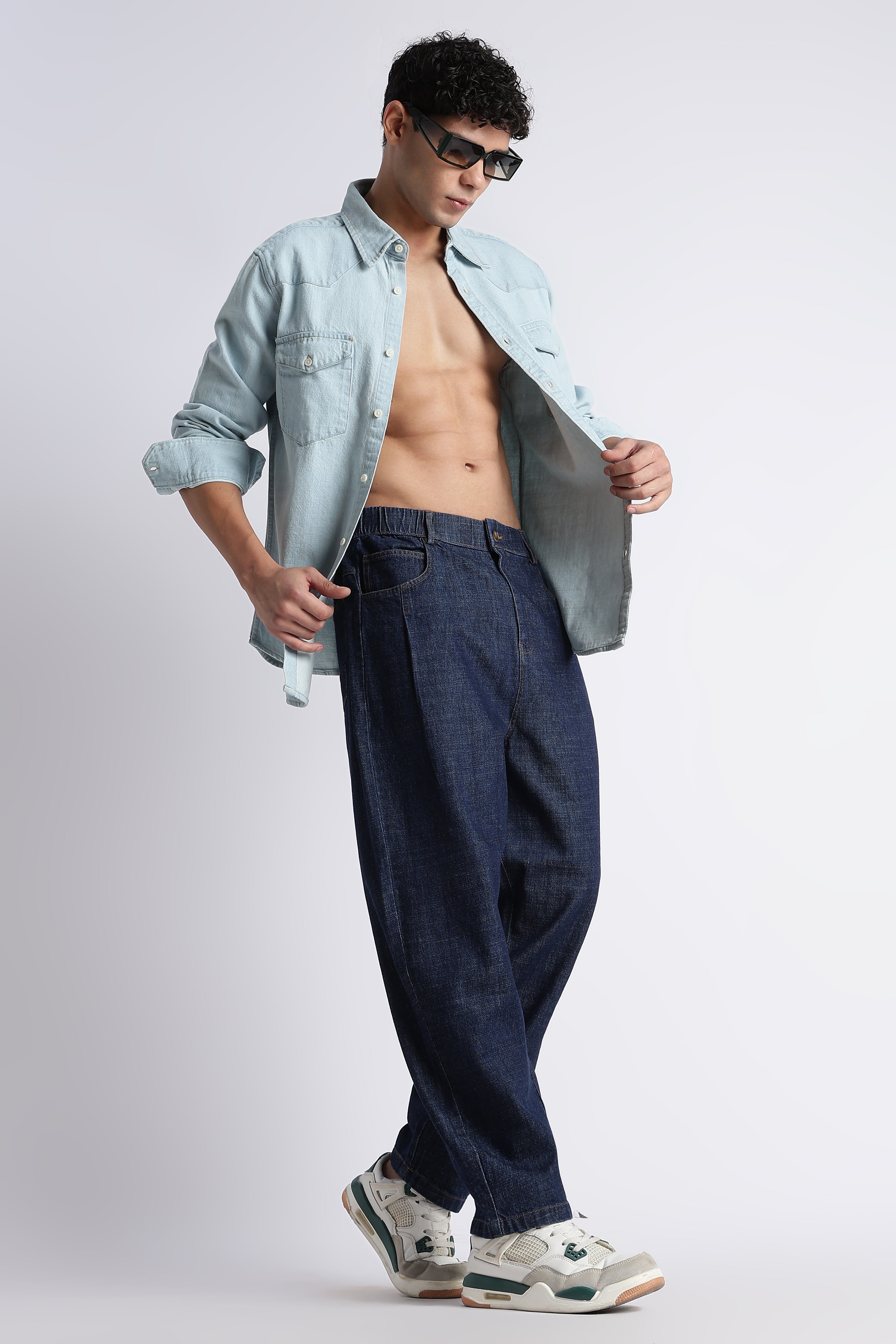 Men Indigo Baggy Jeans