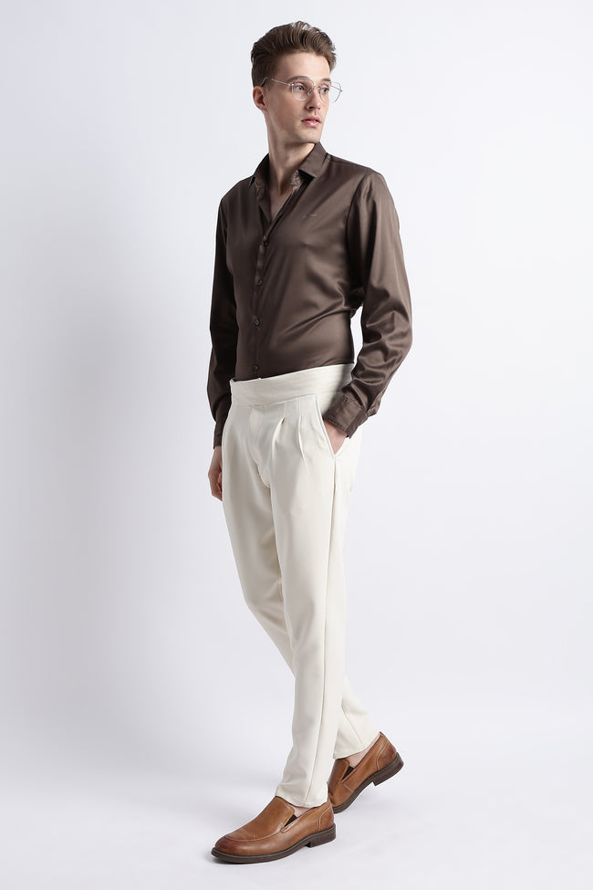 Men Smooth Satin Party Shirt