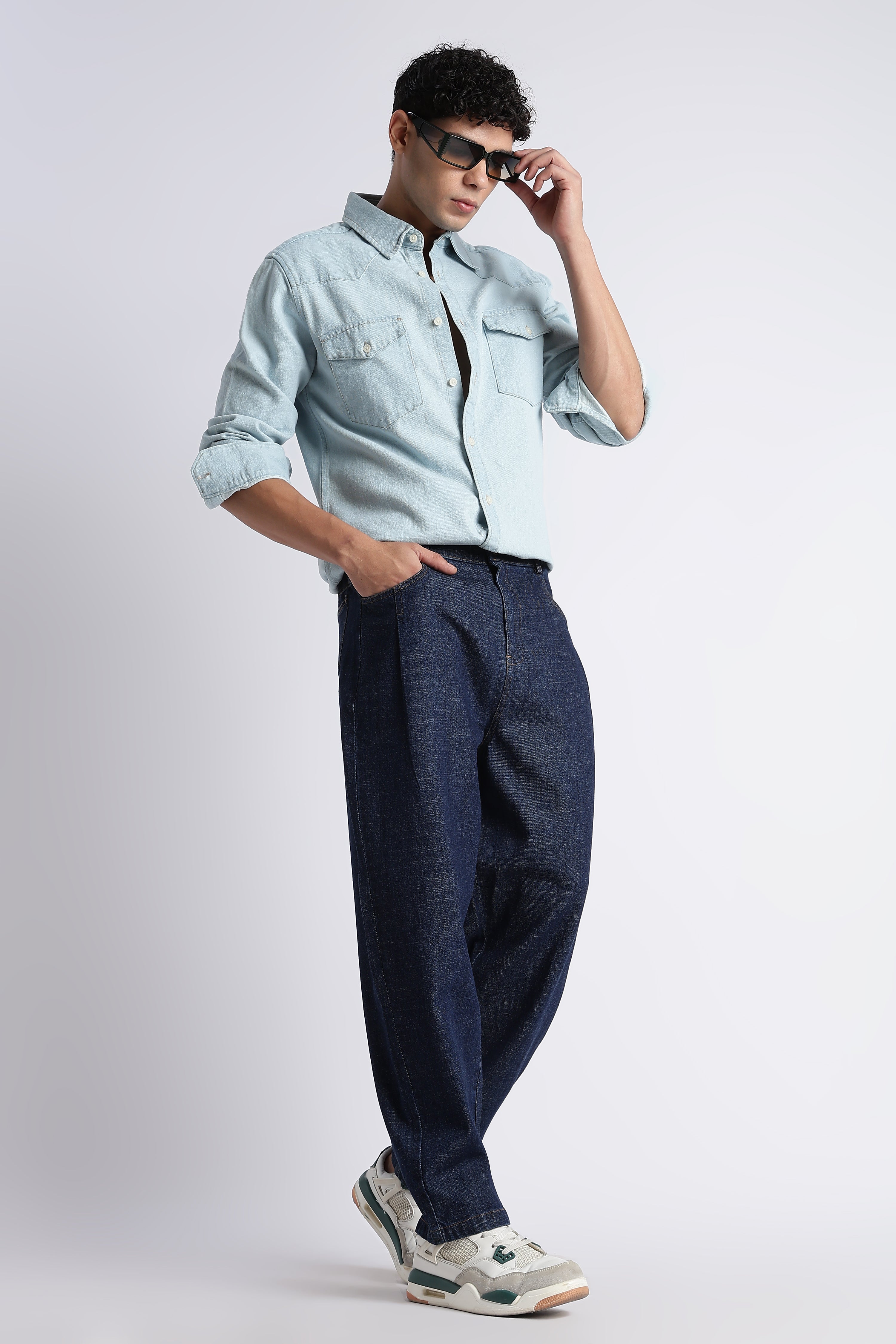 Men Indigo Baggy Jeans