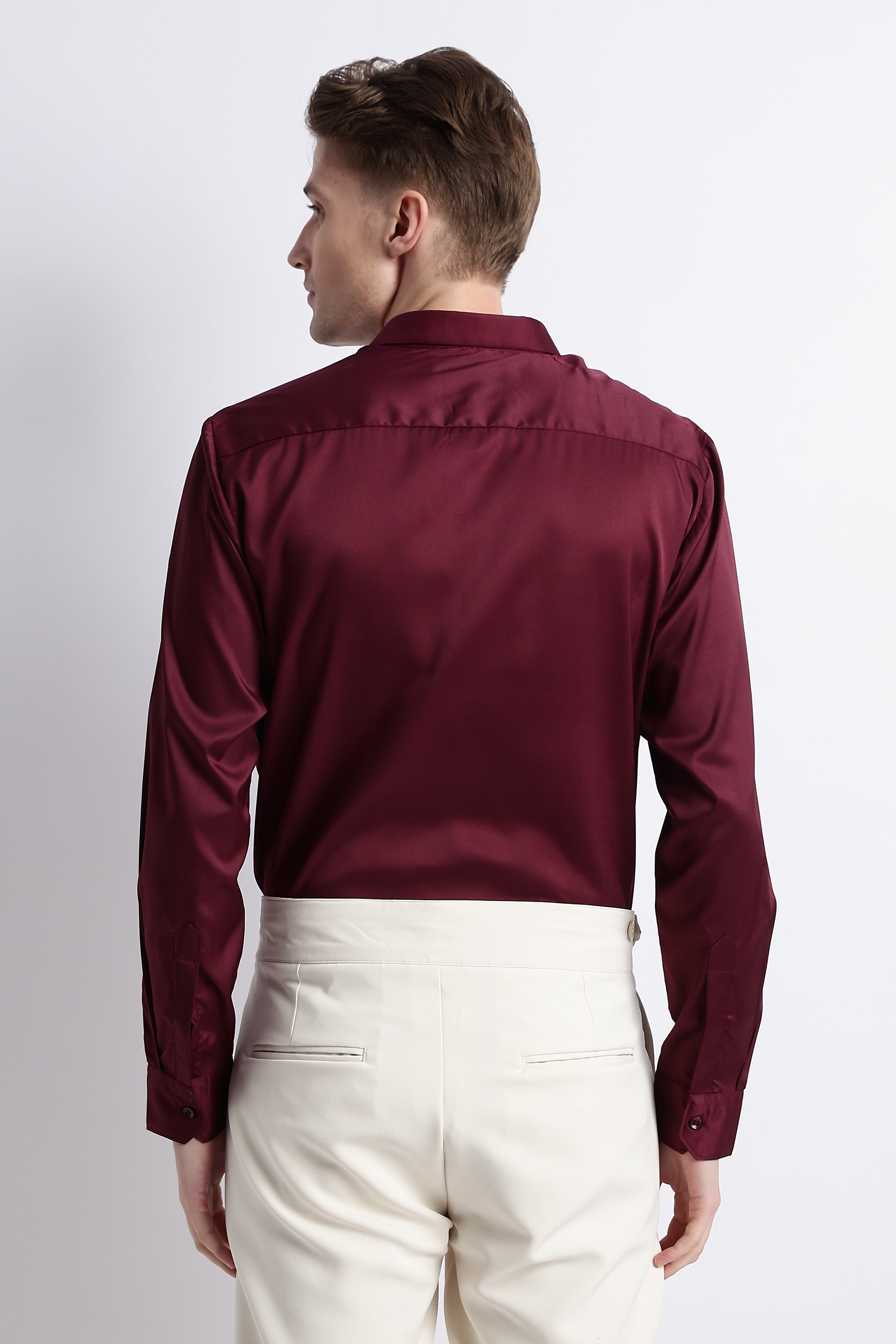 Men Smooth Satin Party Shirt