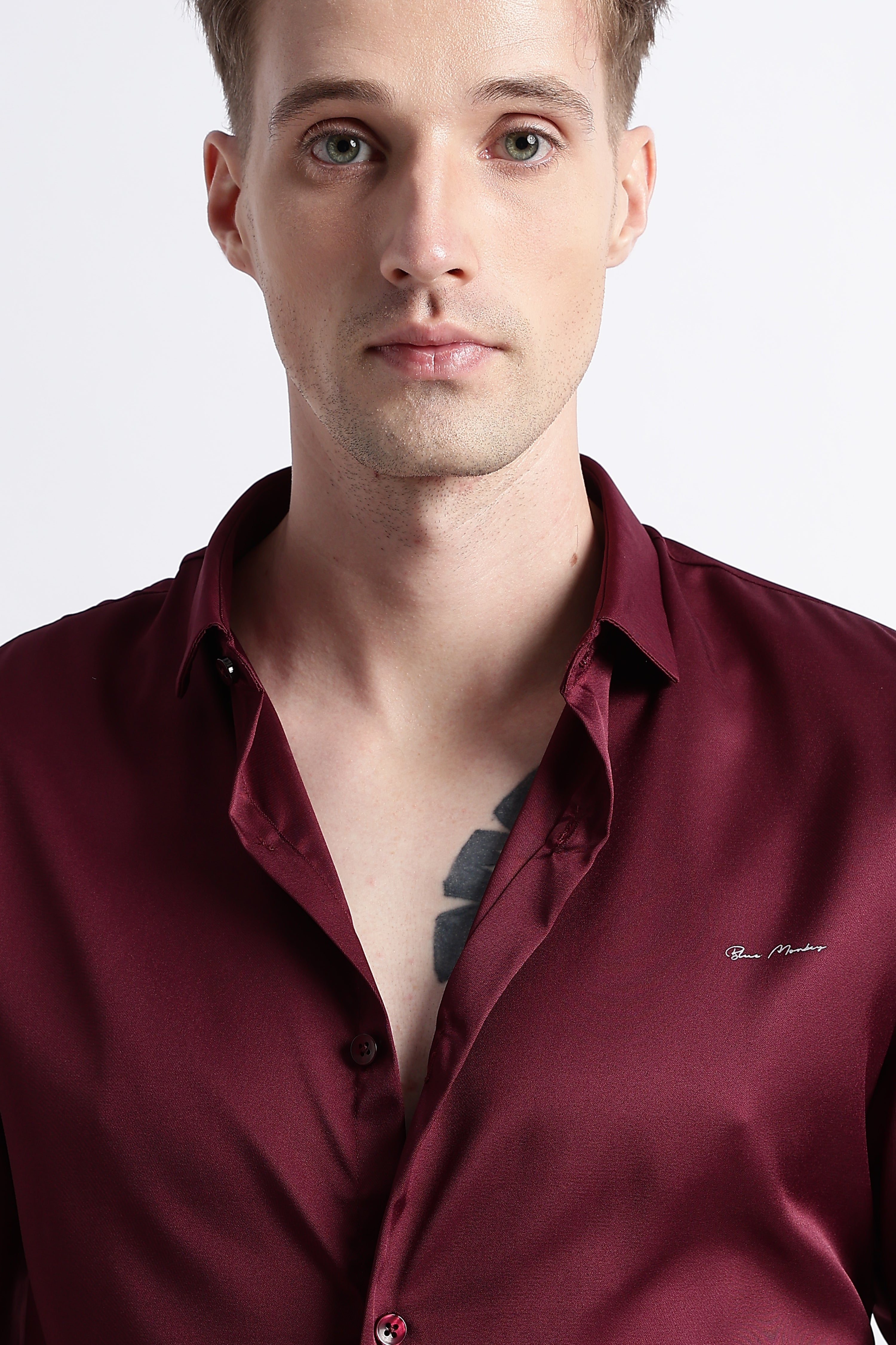 Men Smooth Satin Party Shirt