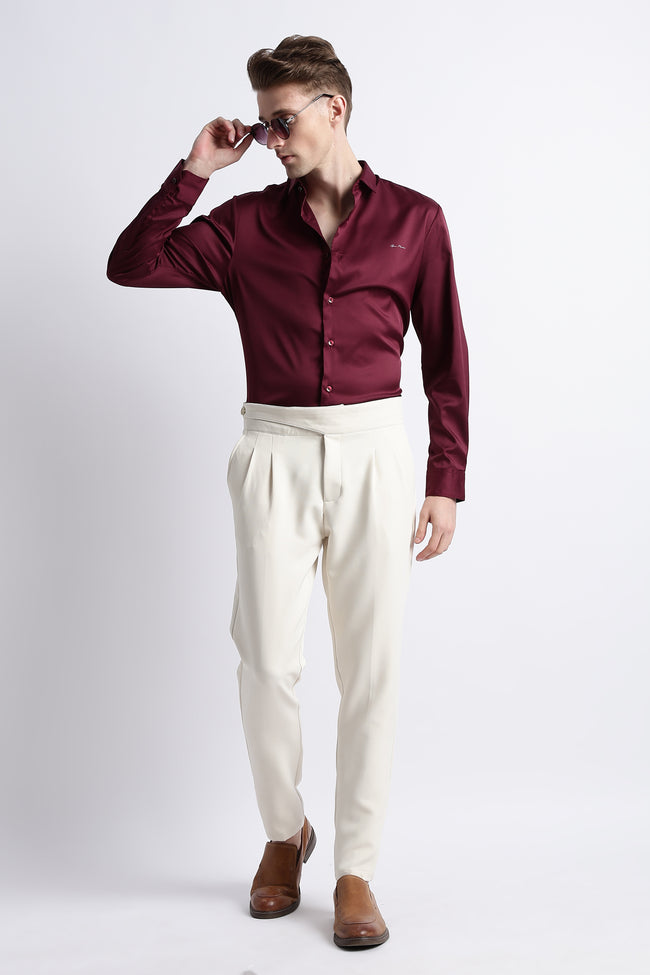 Men Smooth Satin Party Shirt