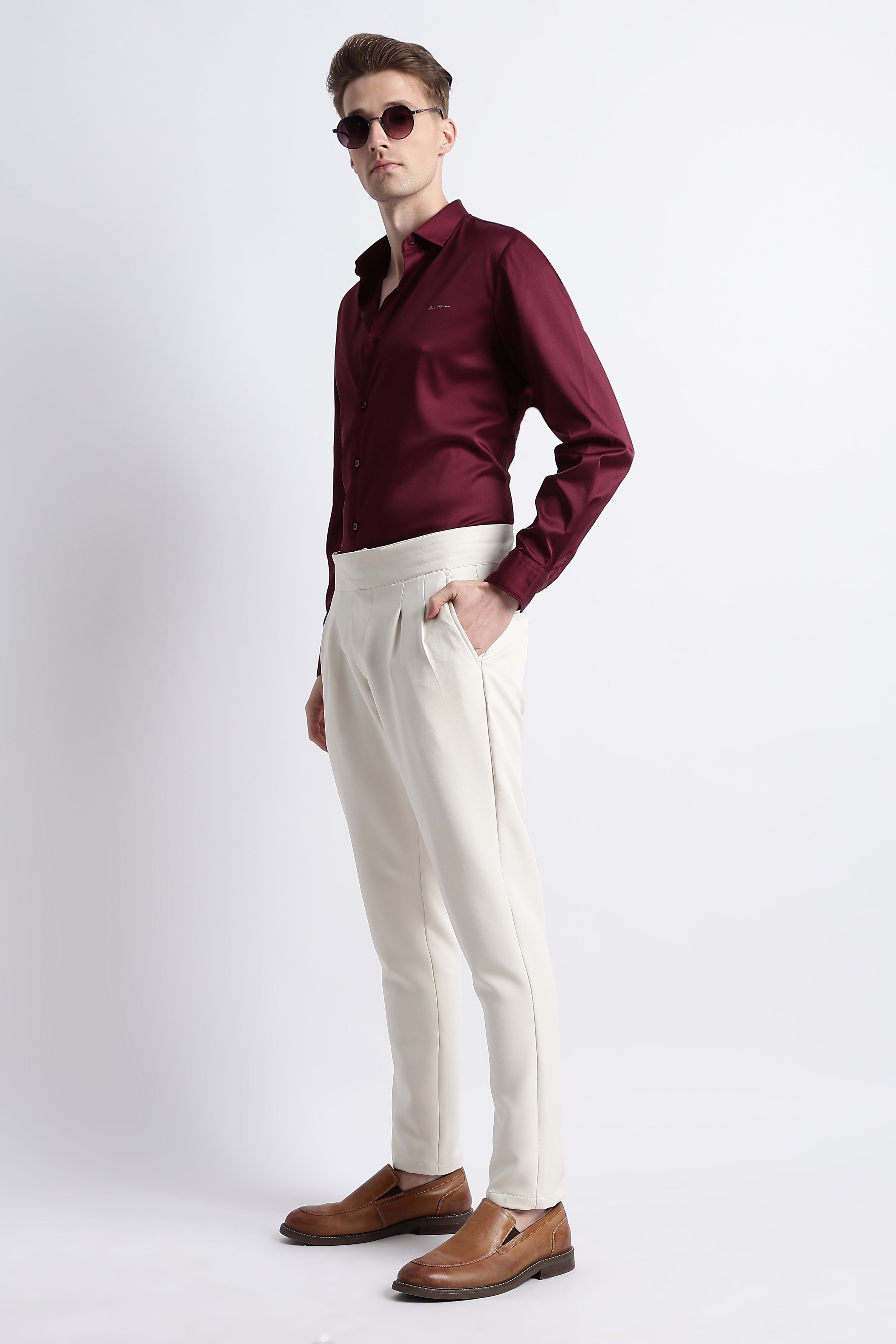Men Smooth Satin Party Shirt