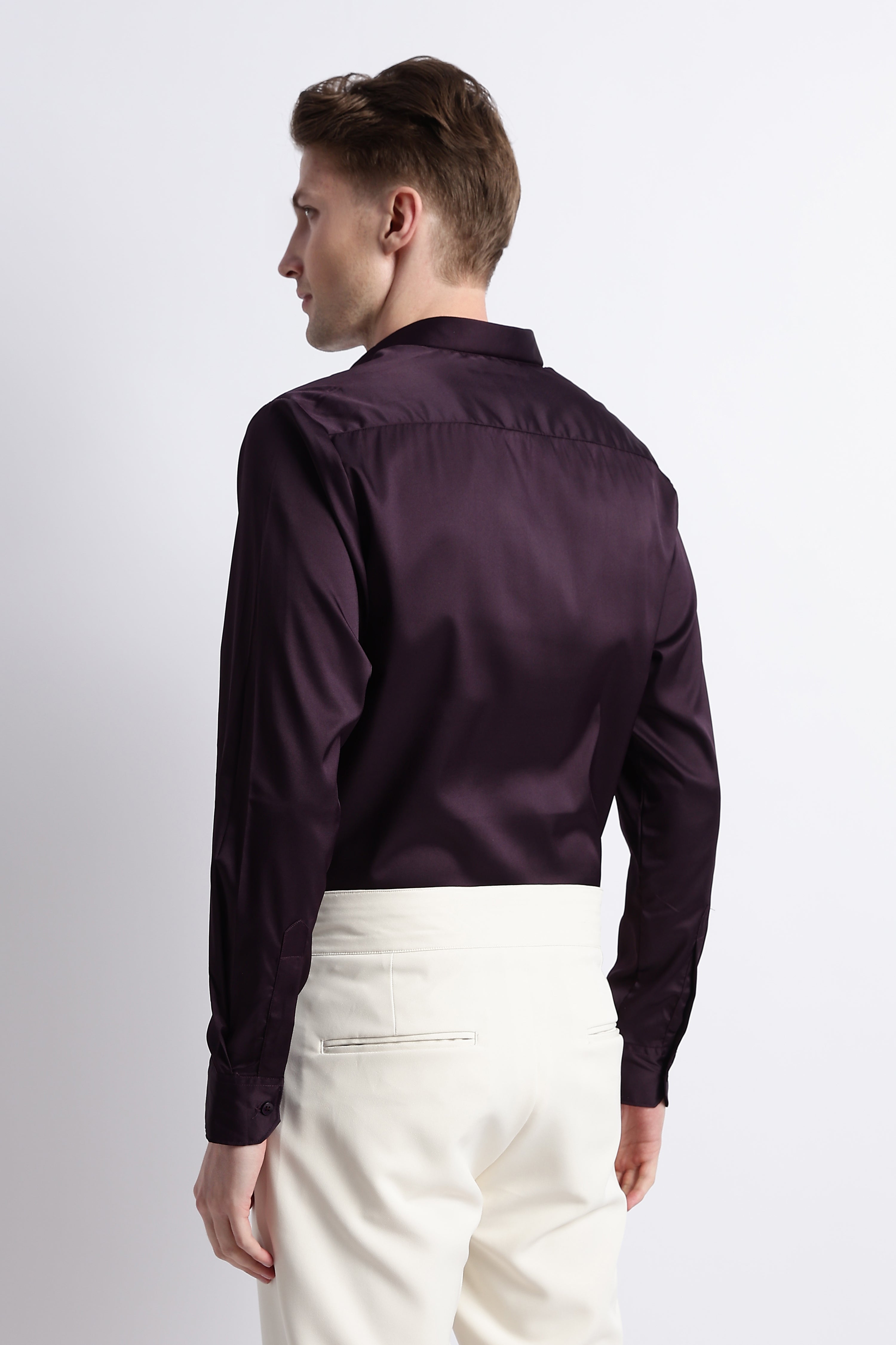 Men Smooth Satin Party Shirt