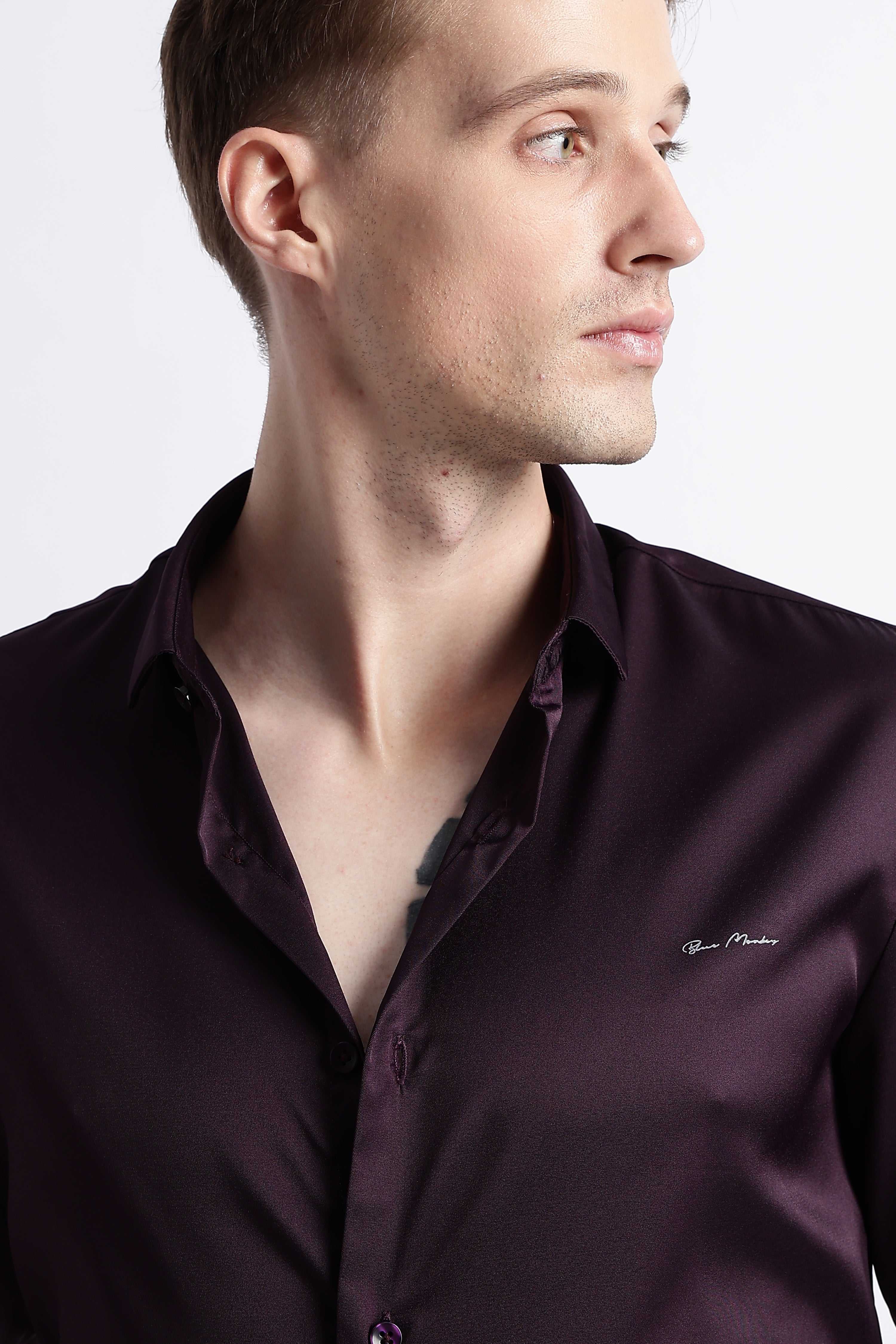 Men Smooth Satin Party Shirt