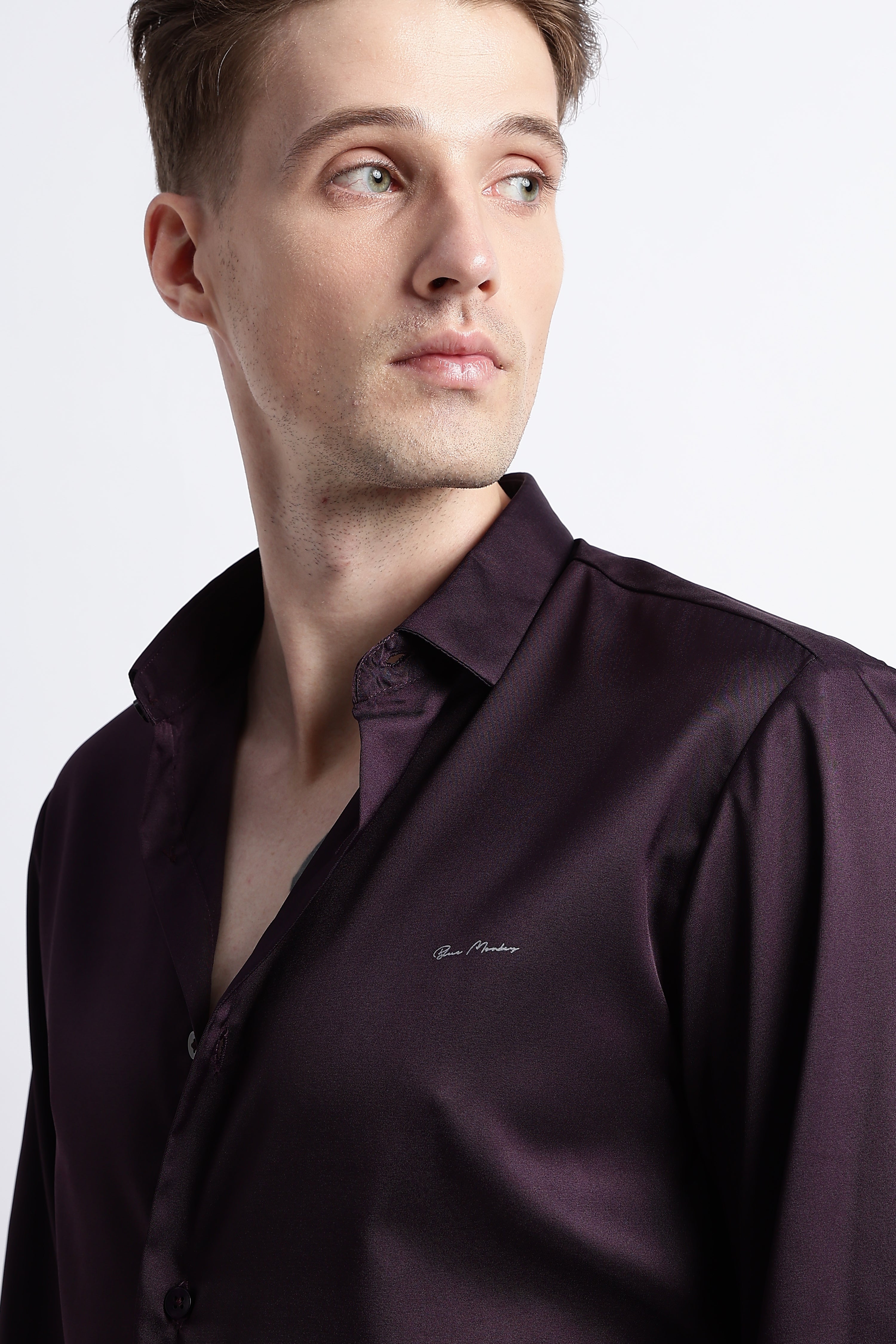 Men Smooth Satin Party Shirt