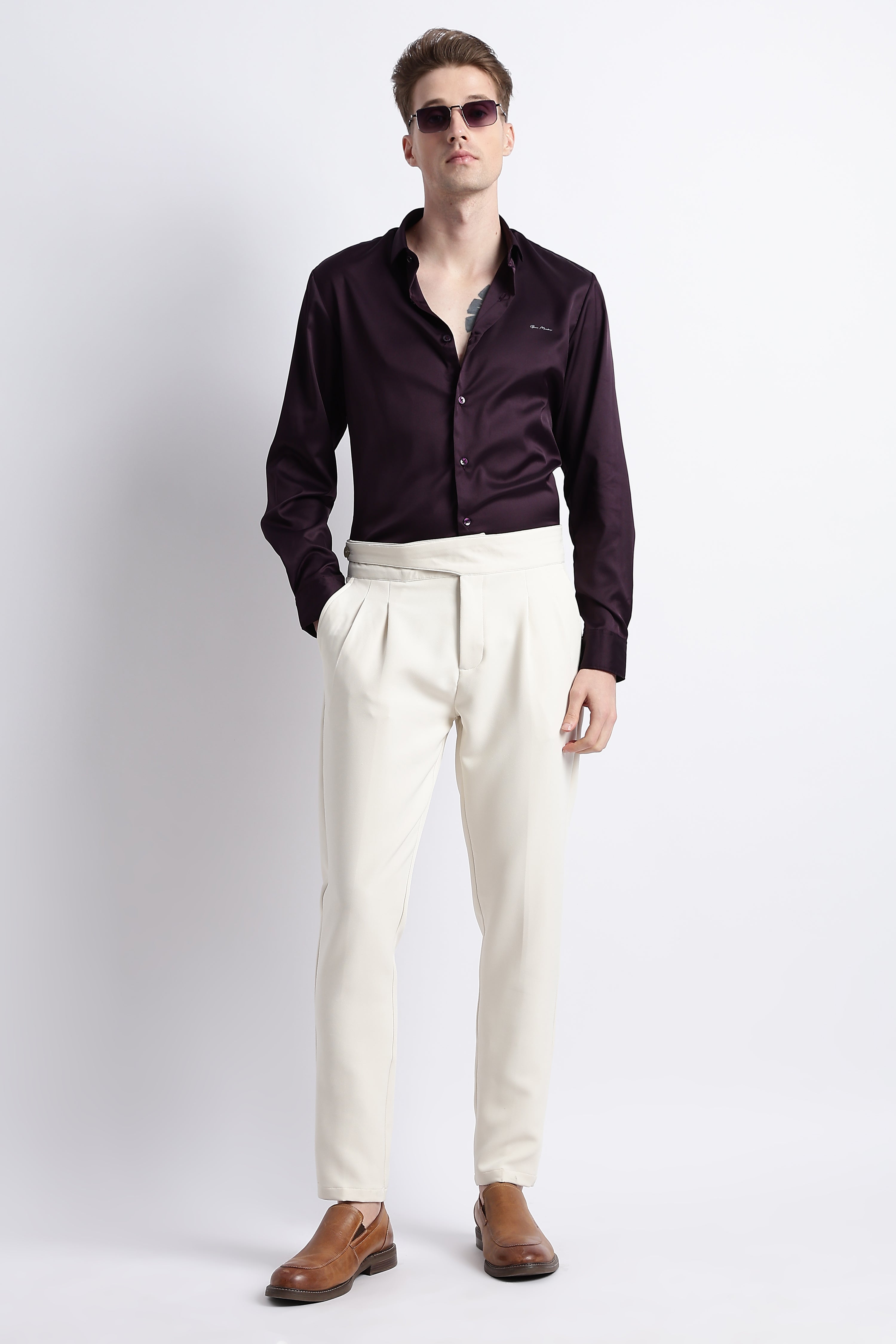 Men Smooth Satin Party Shirt