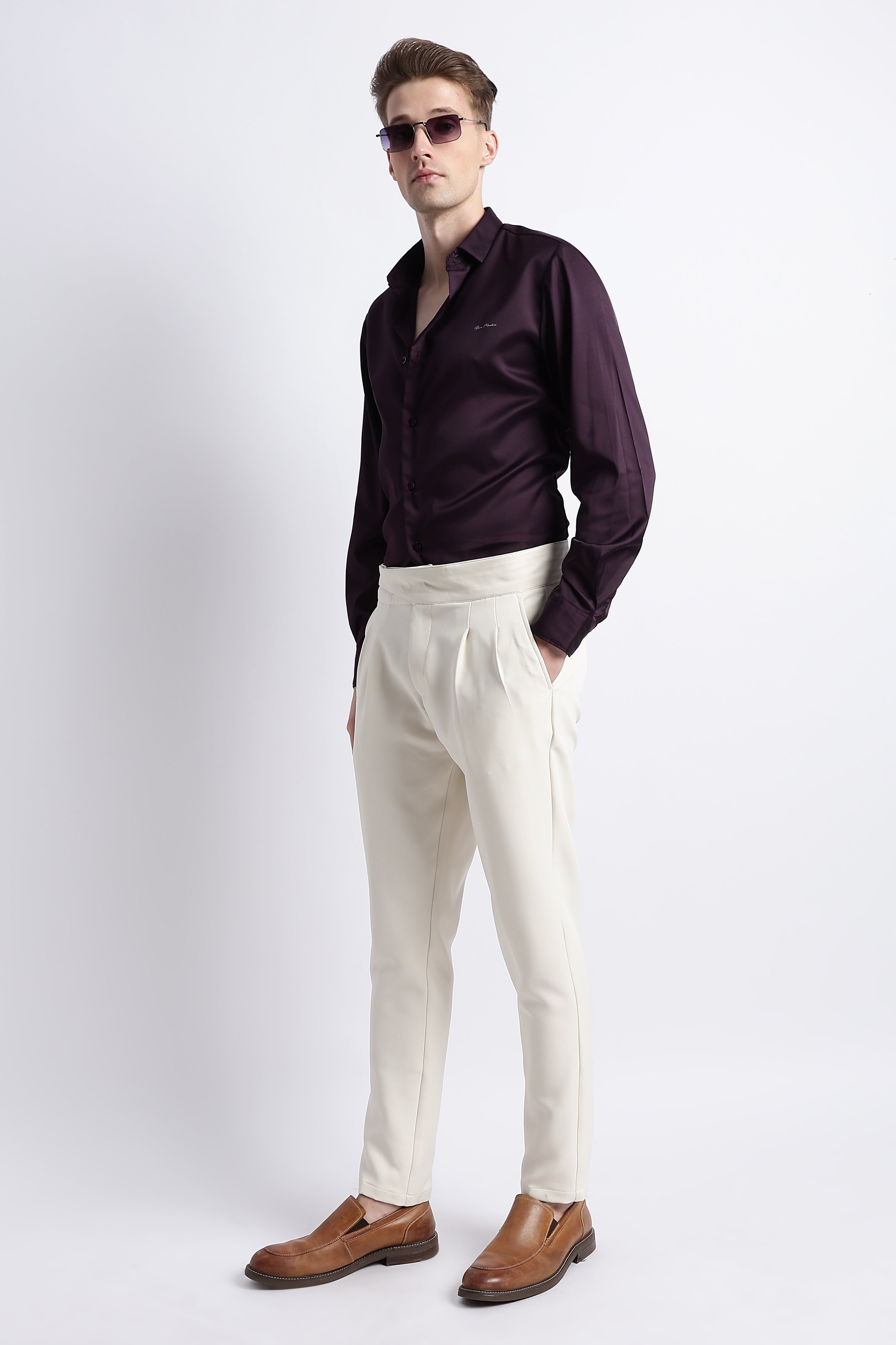 Men Smooth Satin Party Shirt