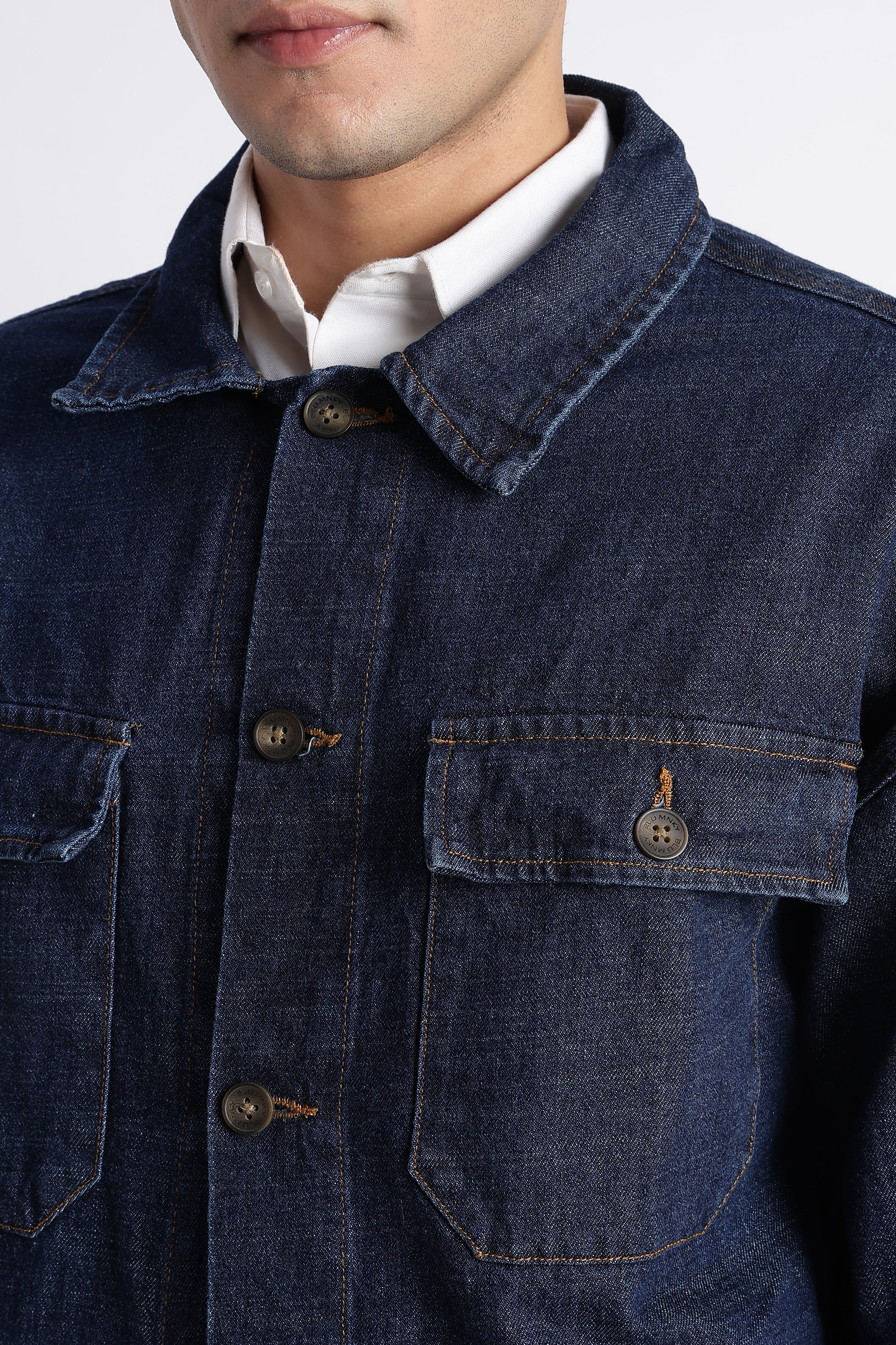 Men Indigo Denim Jacket