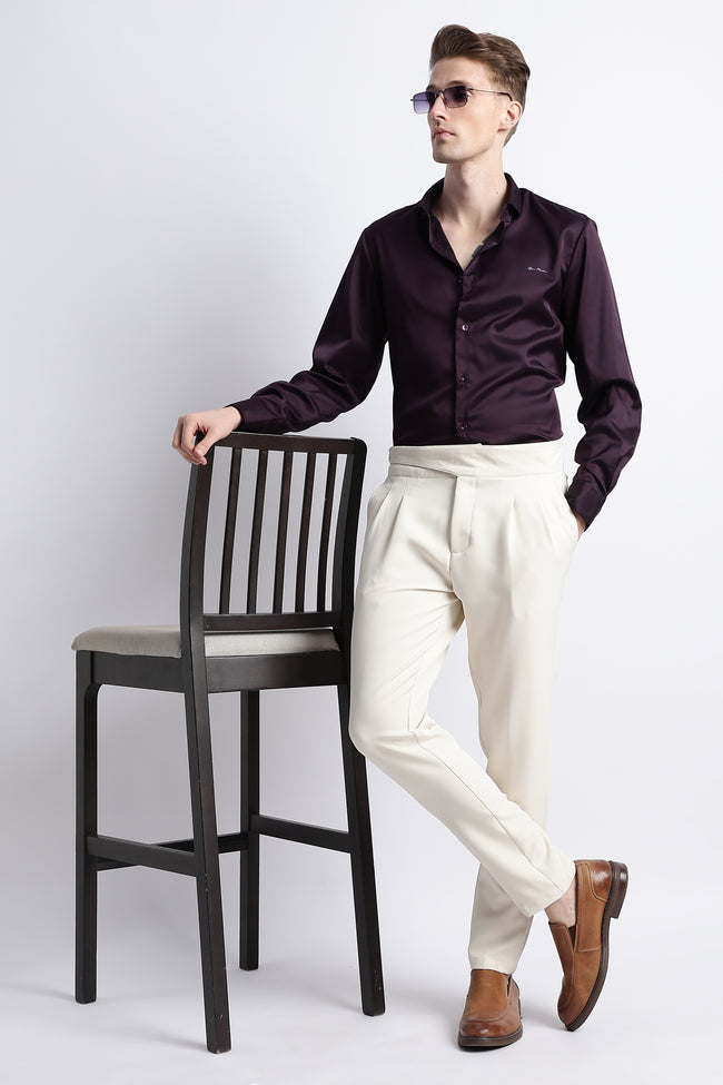 Men Smooth Satin Party Shirt