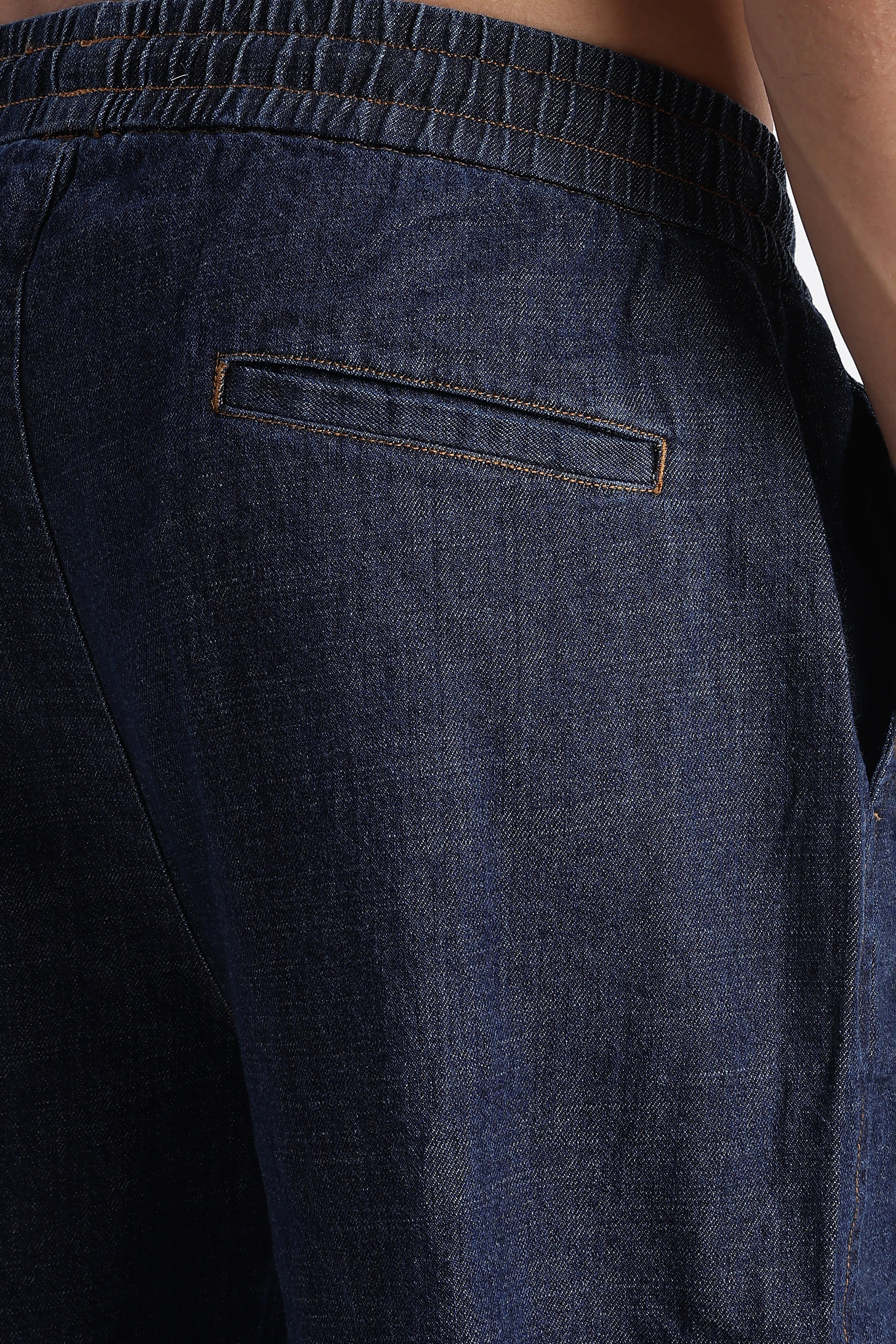 Men Indigo Drawstring Denim Pant