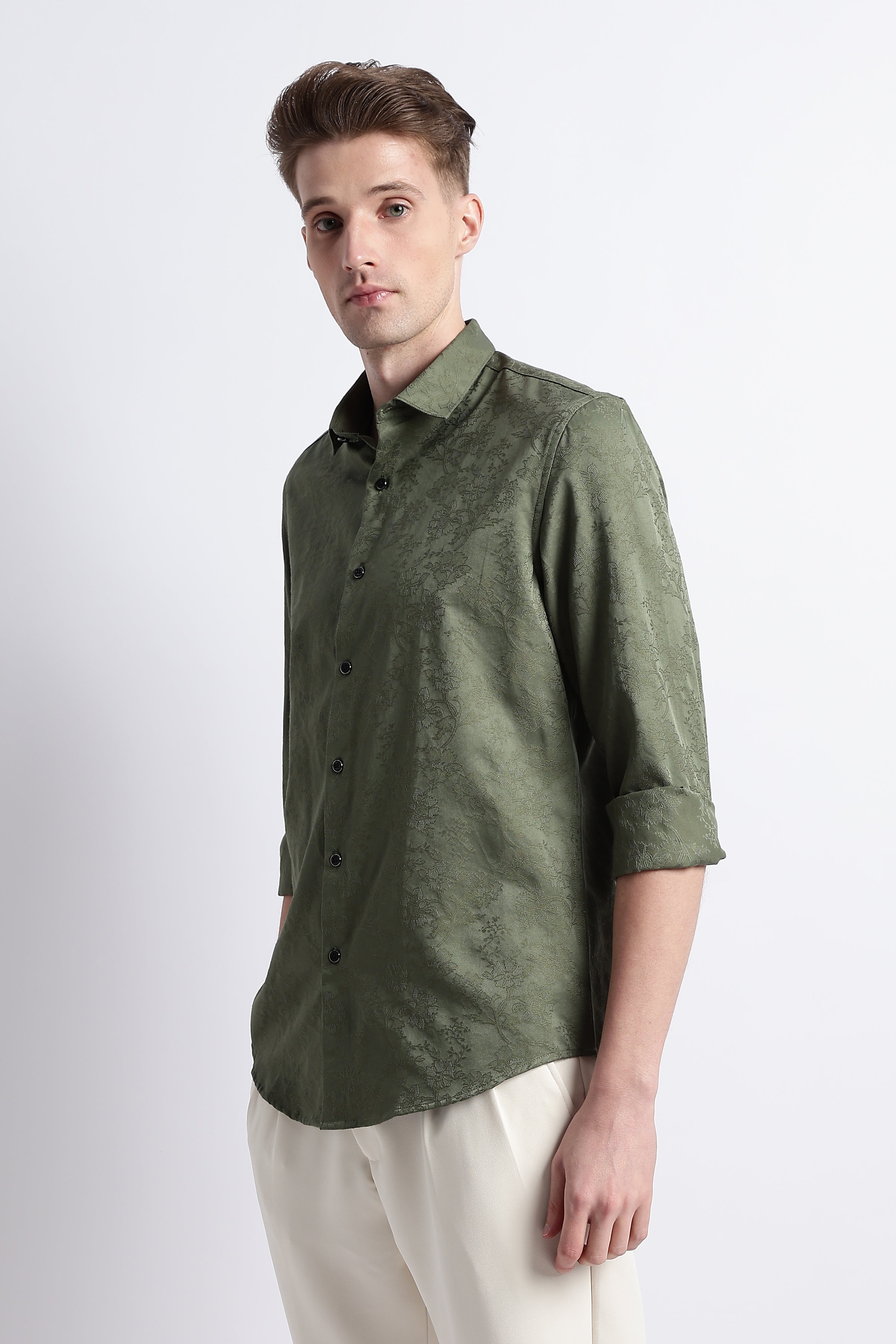 Men Textured Jacquard Shirt