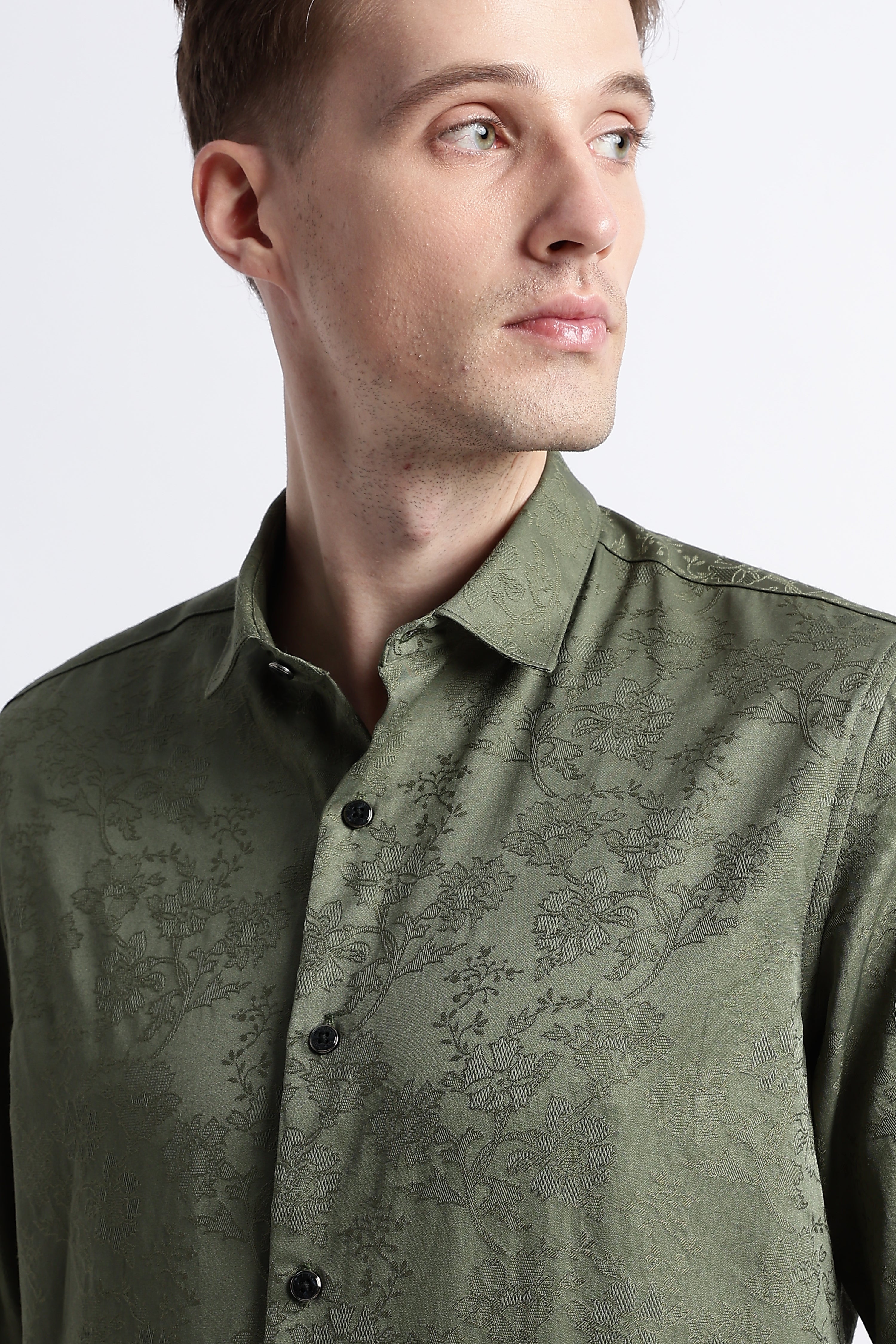 Men Textured Jacquard Shirt