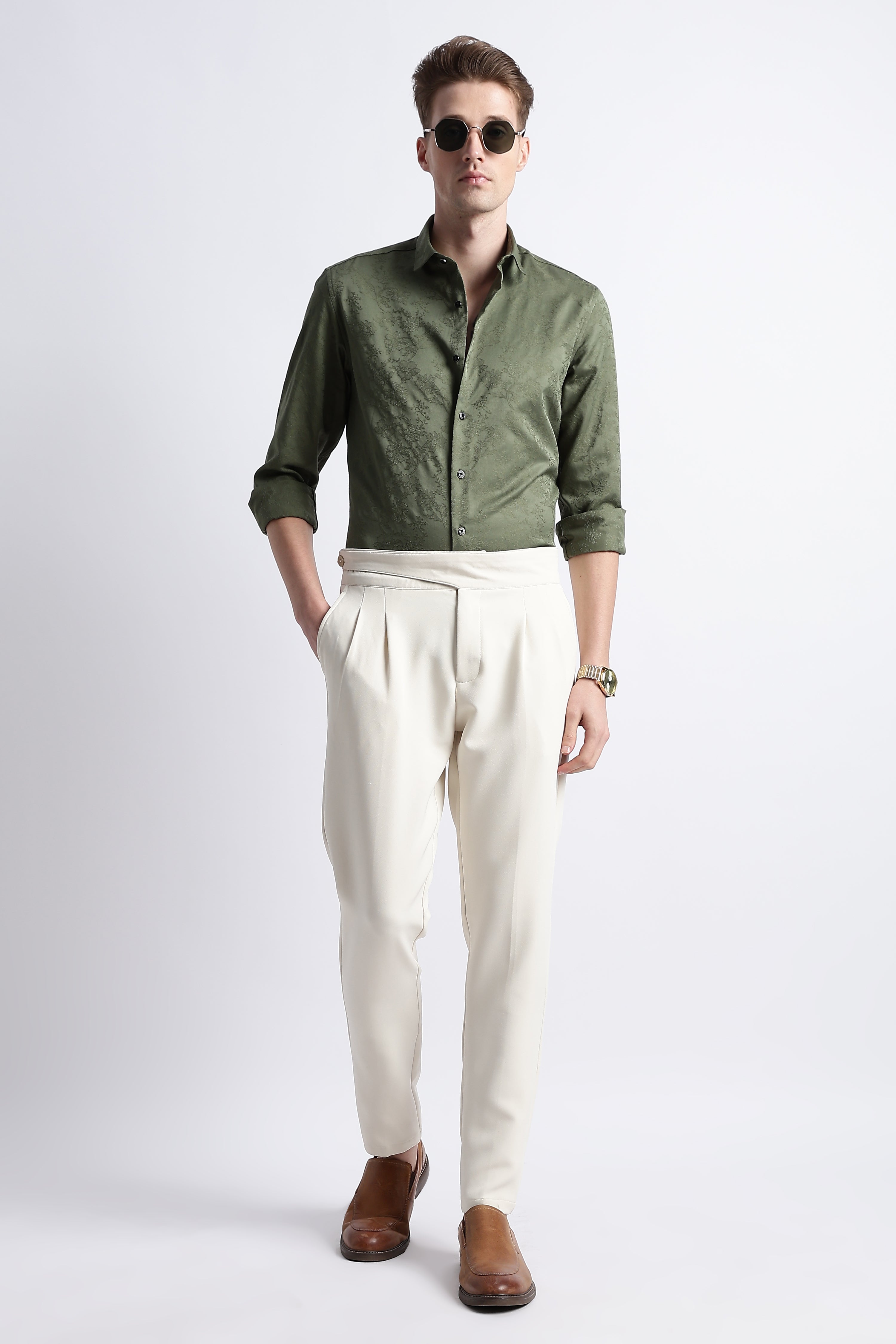 Men Textured Jacquard Shirt