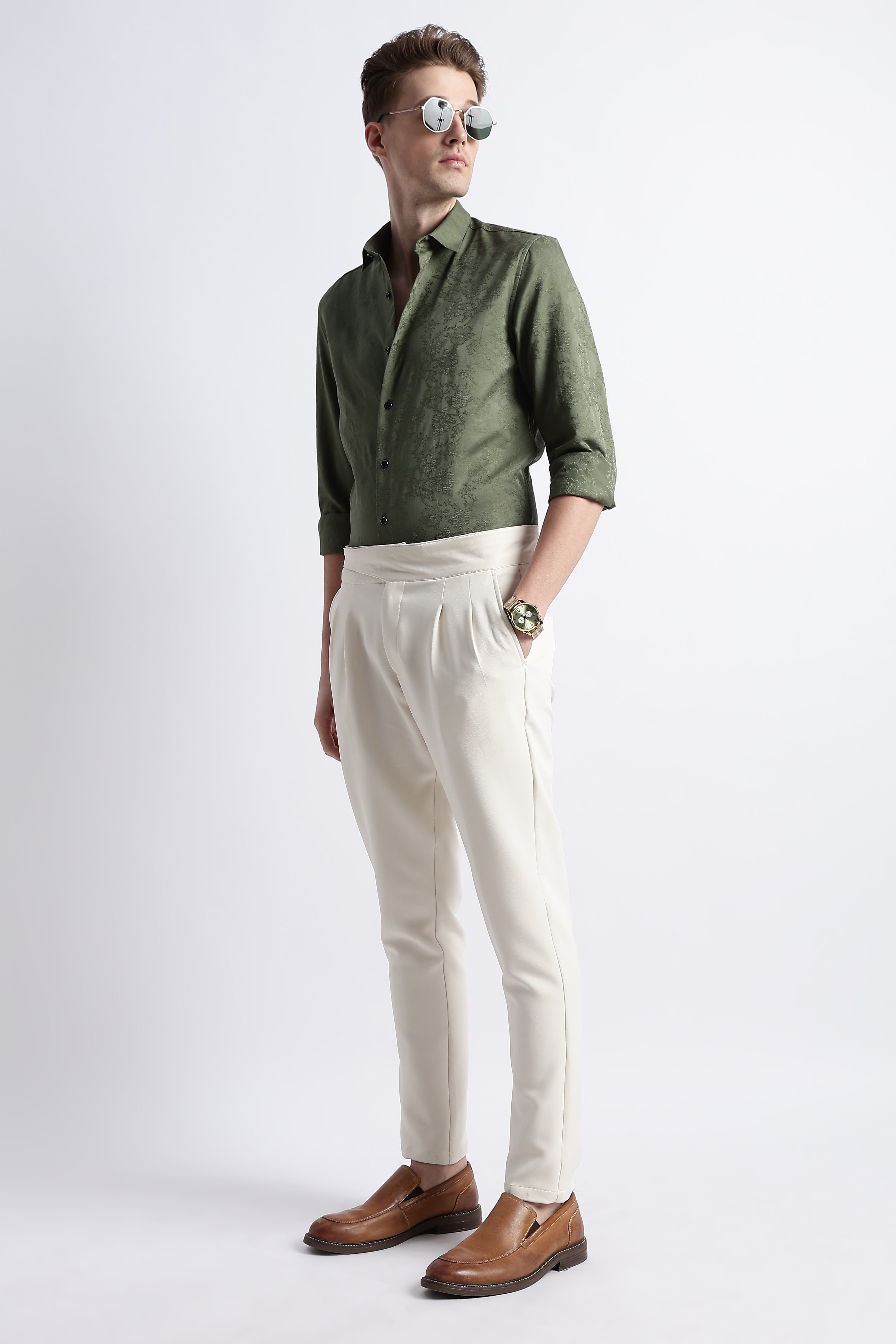Men Textured Jacquard Shirt
