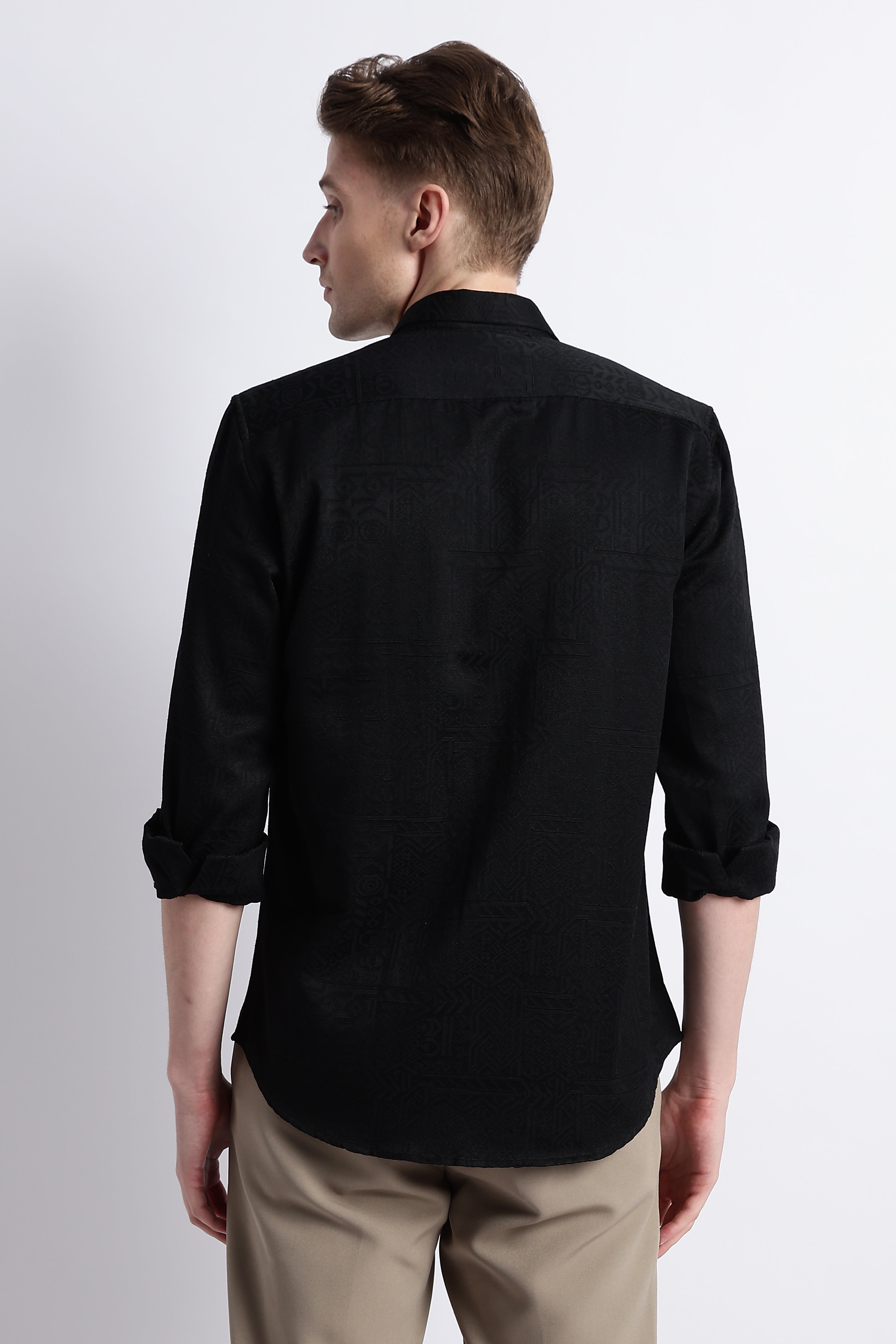 Men Textured Jacquard Shirt