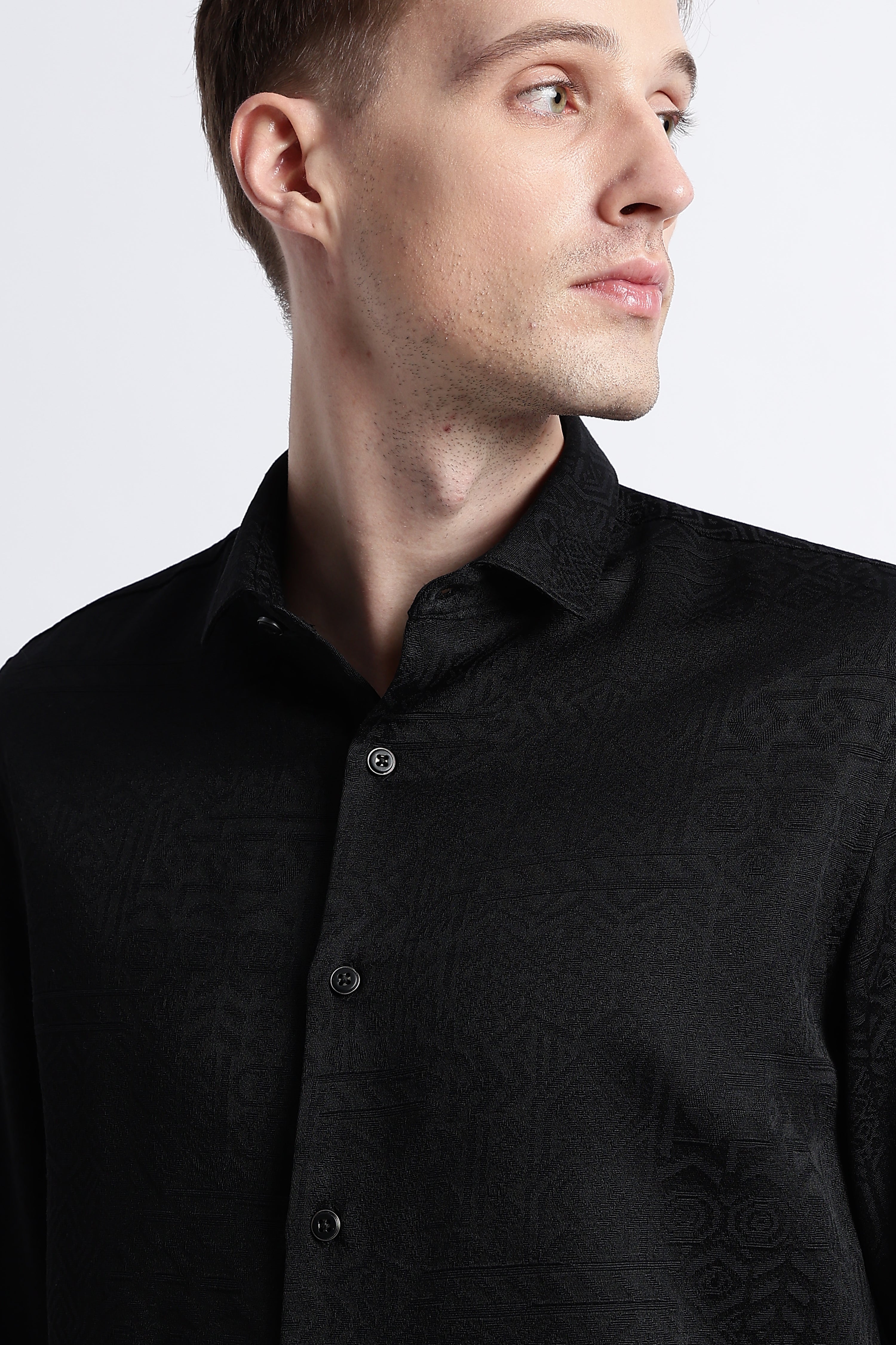 Men Textured Jacquard Shirt