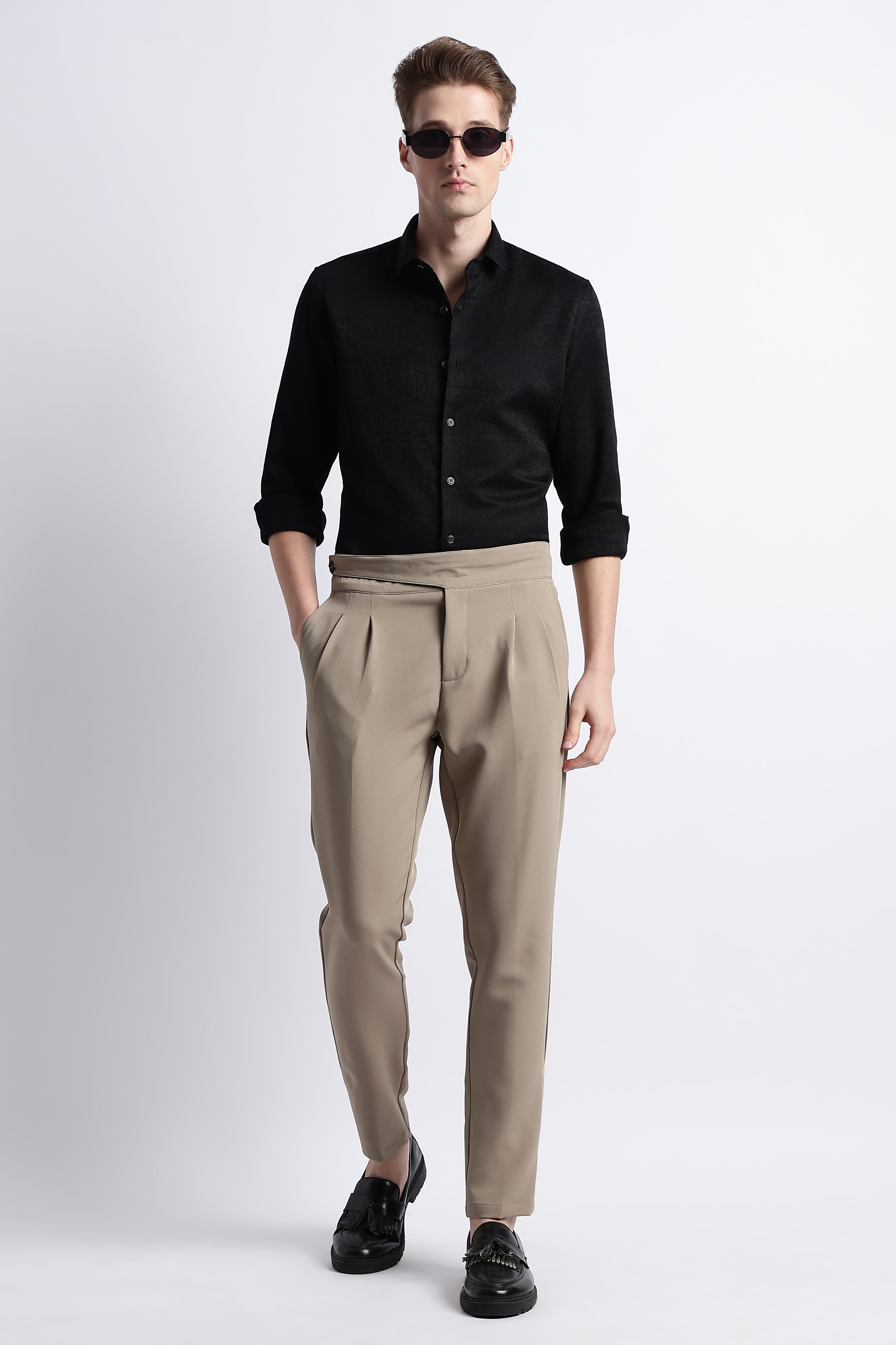 Men Textured Jacquard Shirt