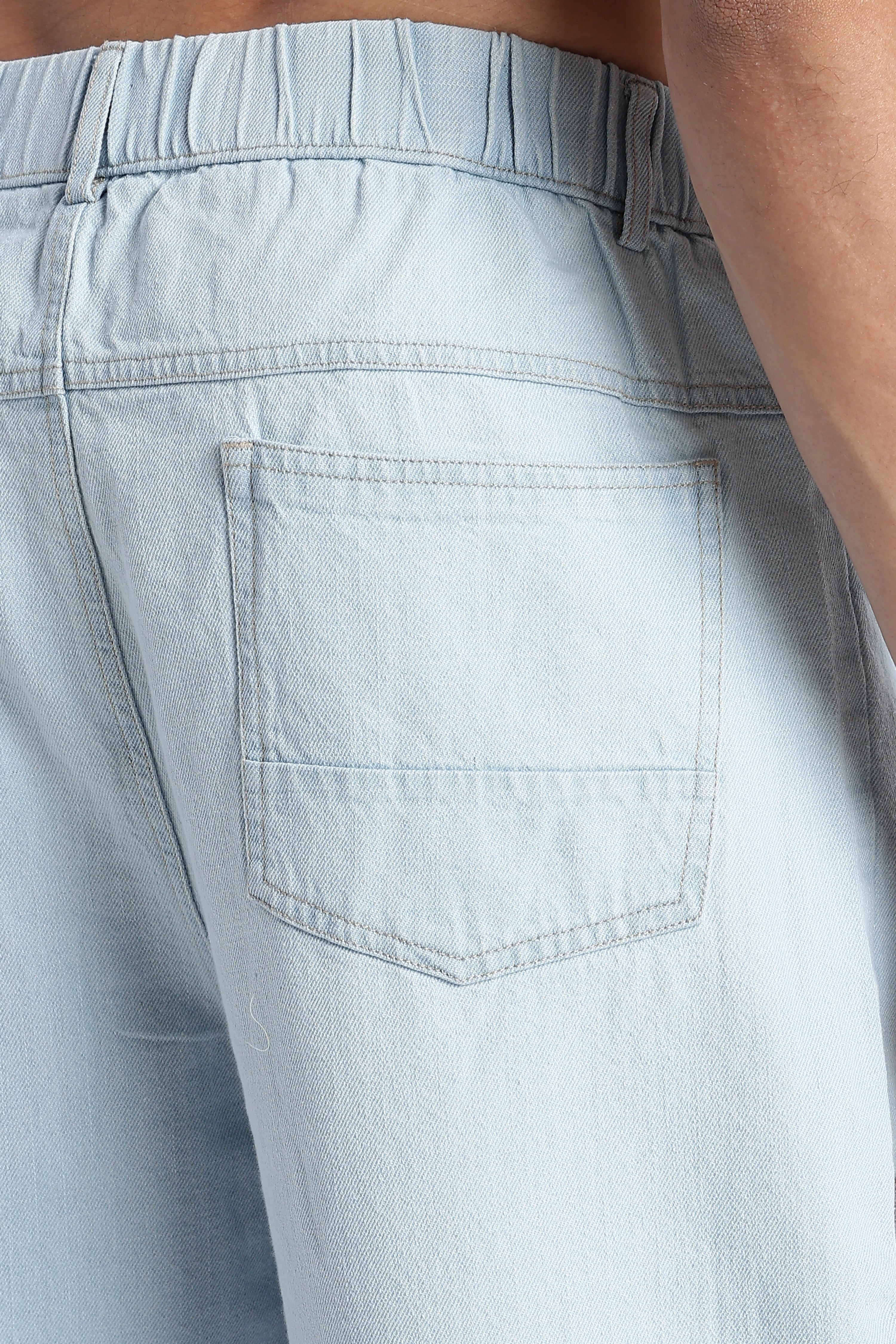 Men Ice Blue Baggy Jeans