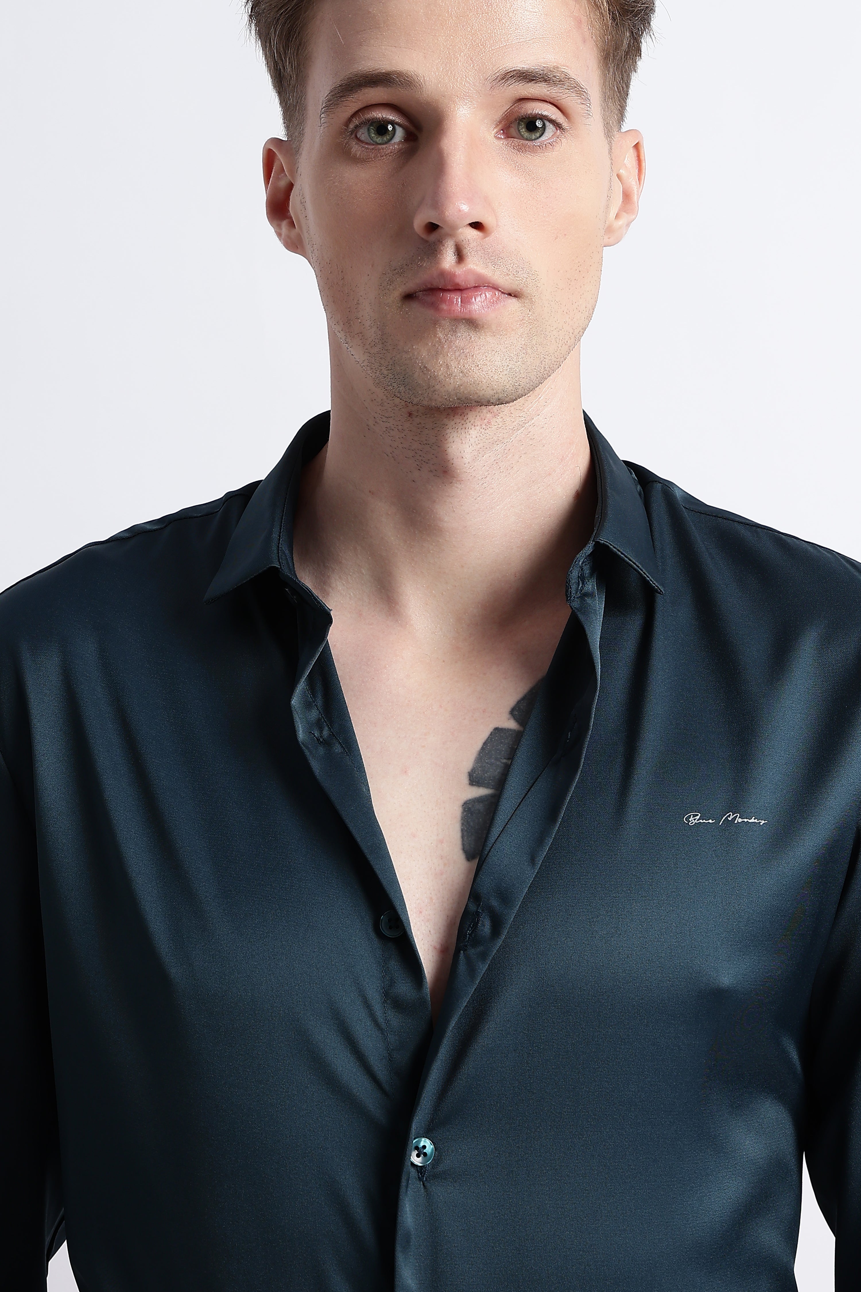 Men Smooth Satin Party Shirt