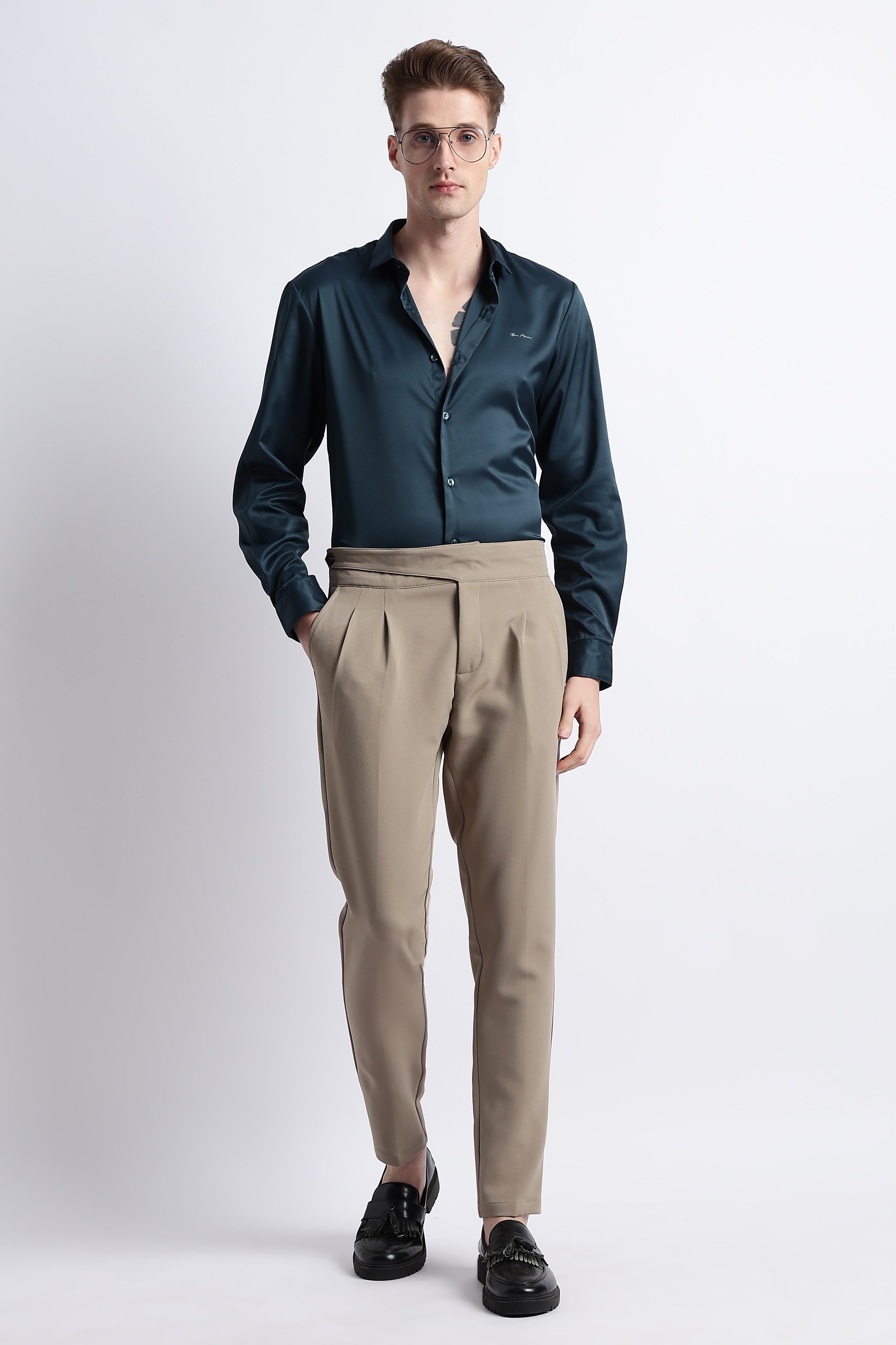 Men Smooth Satin Party Shirt