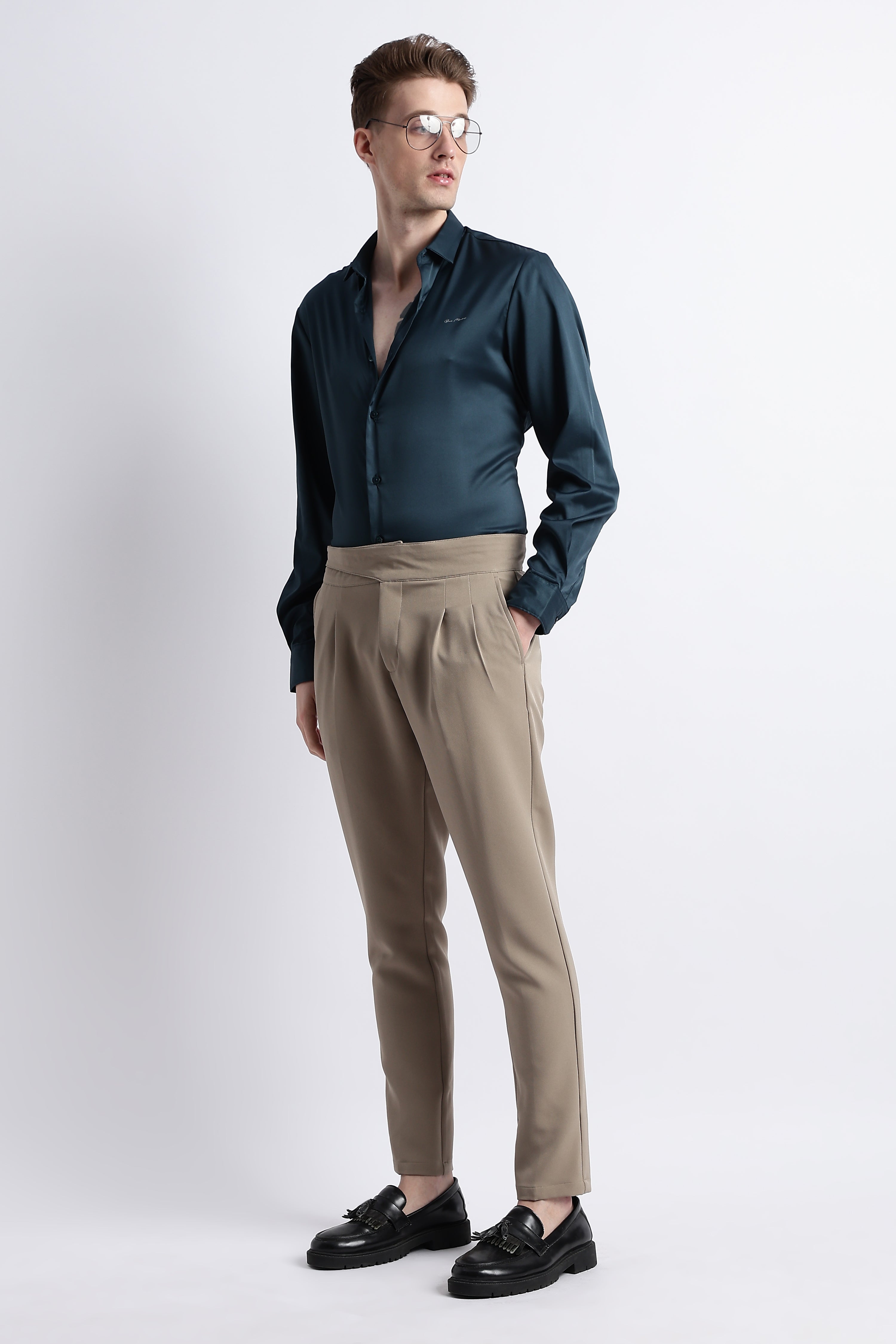 Men Smooth Satin Party Shirt