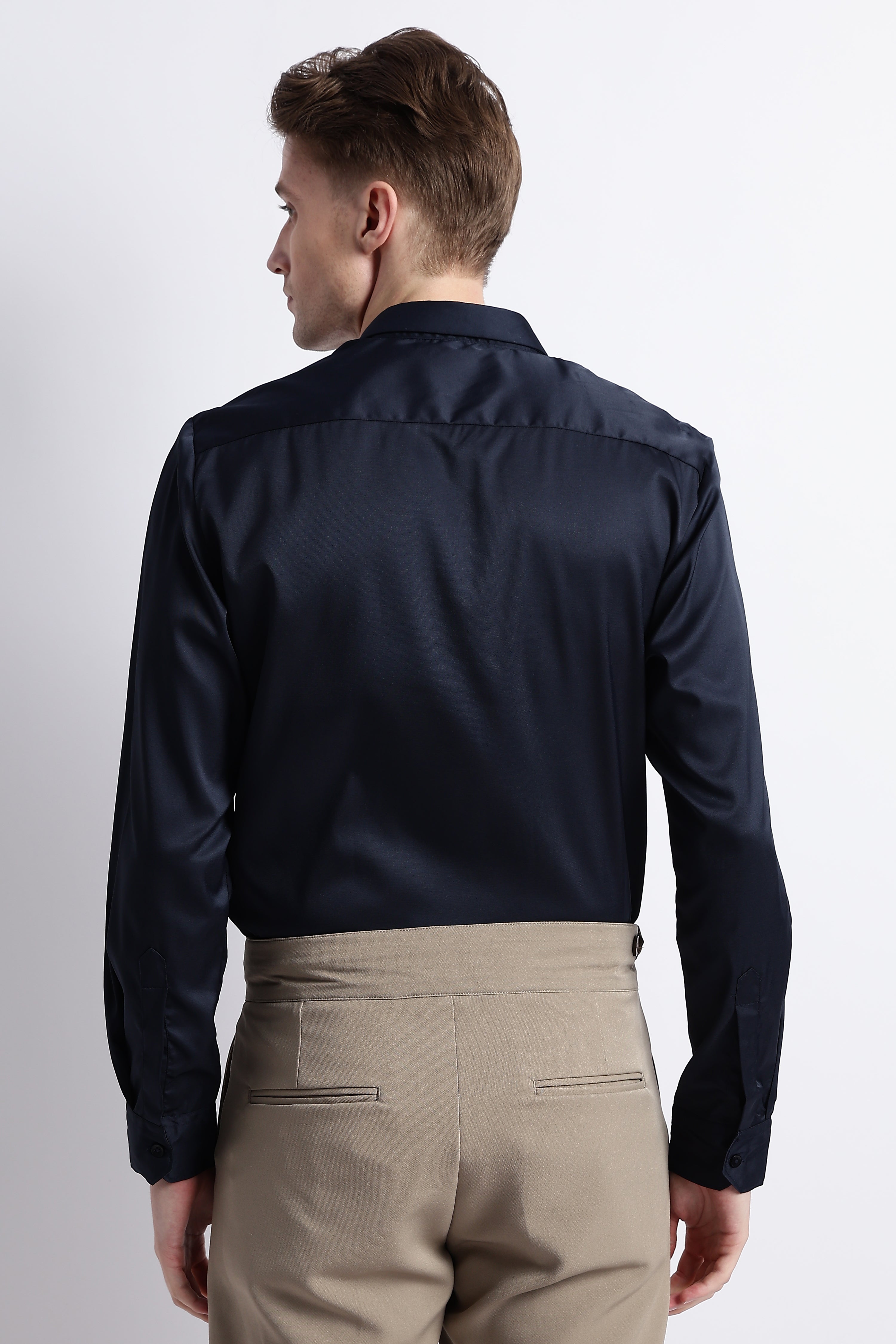 Men Smooth Satin Party Shirt