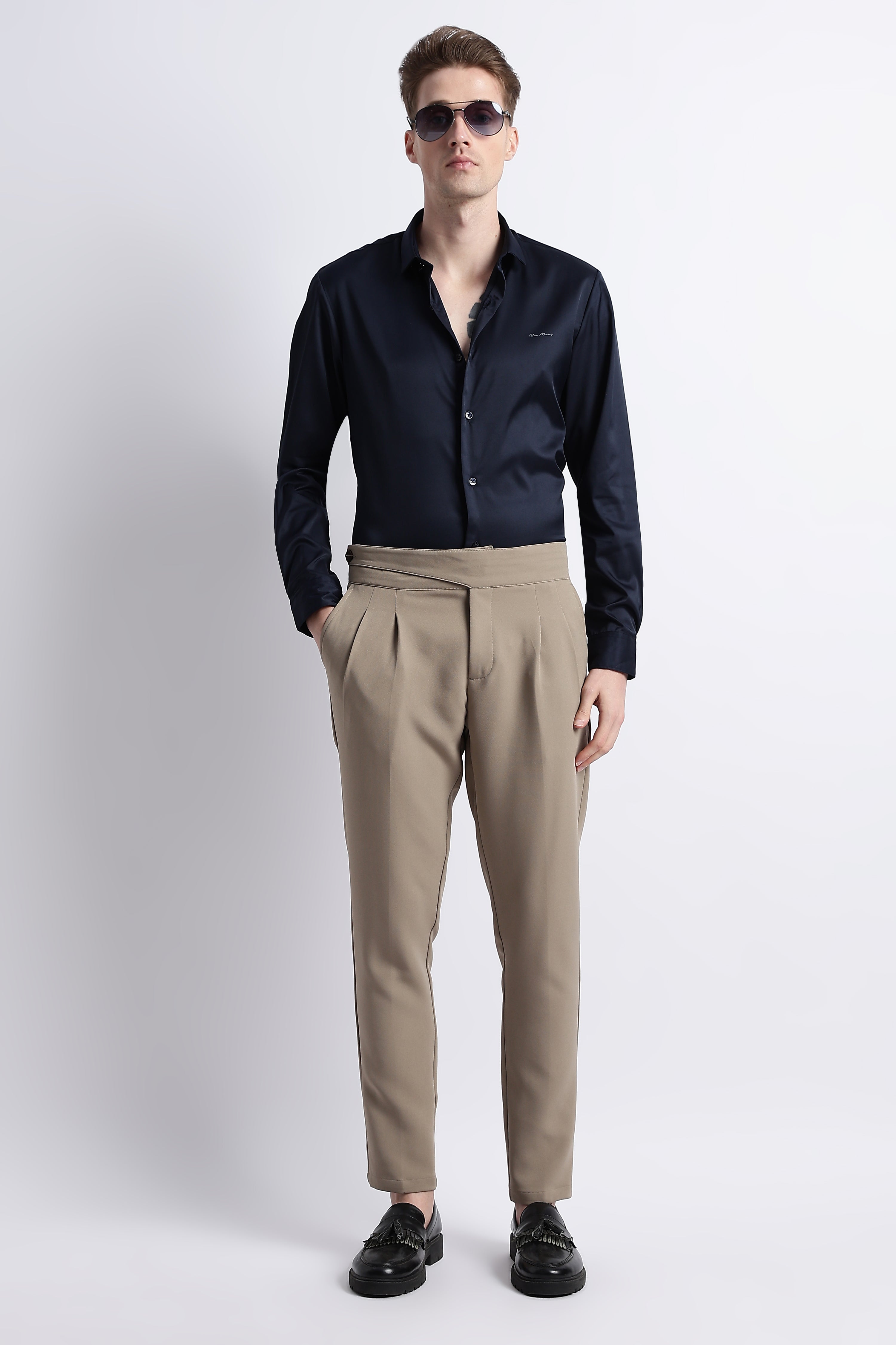Men Smooth Satin Party Shirt