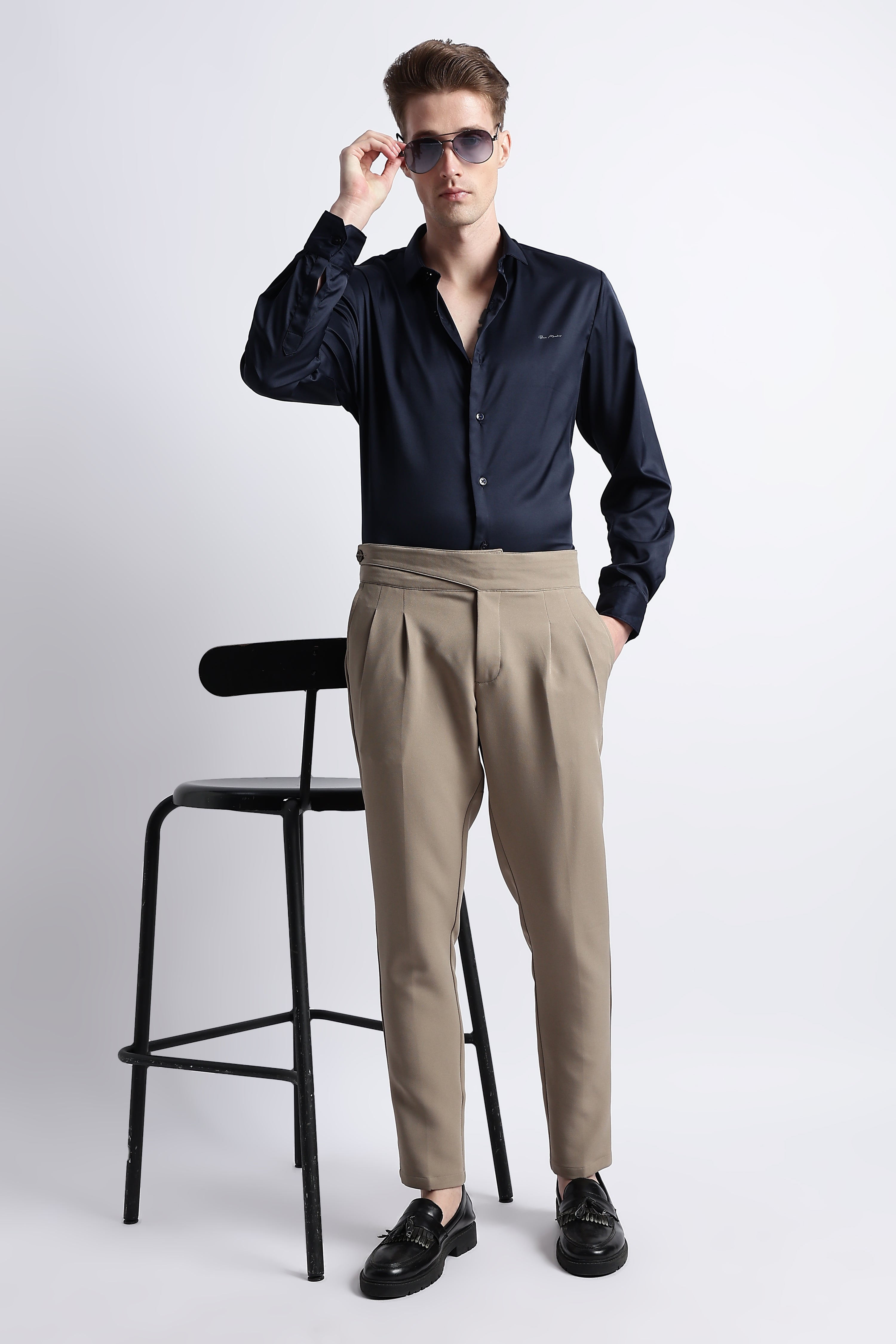 Men Smooth Satin Party Shirt