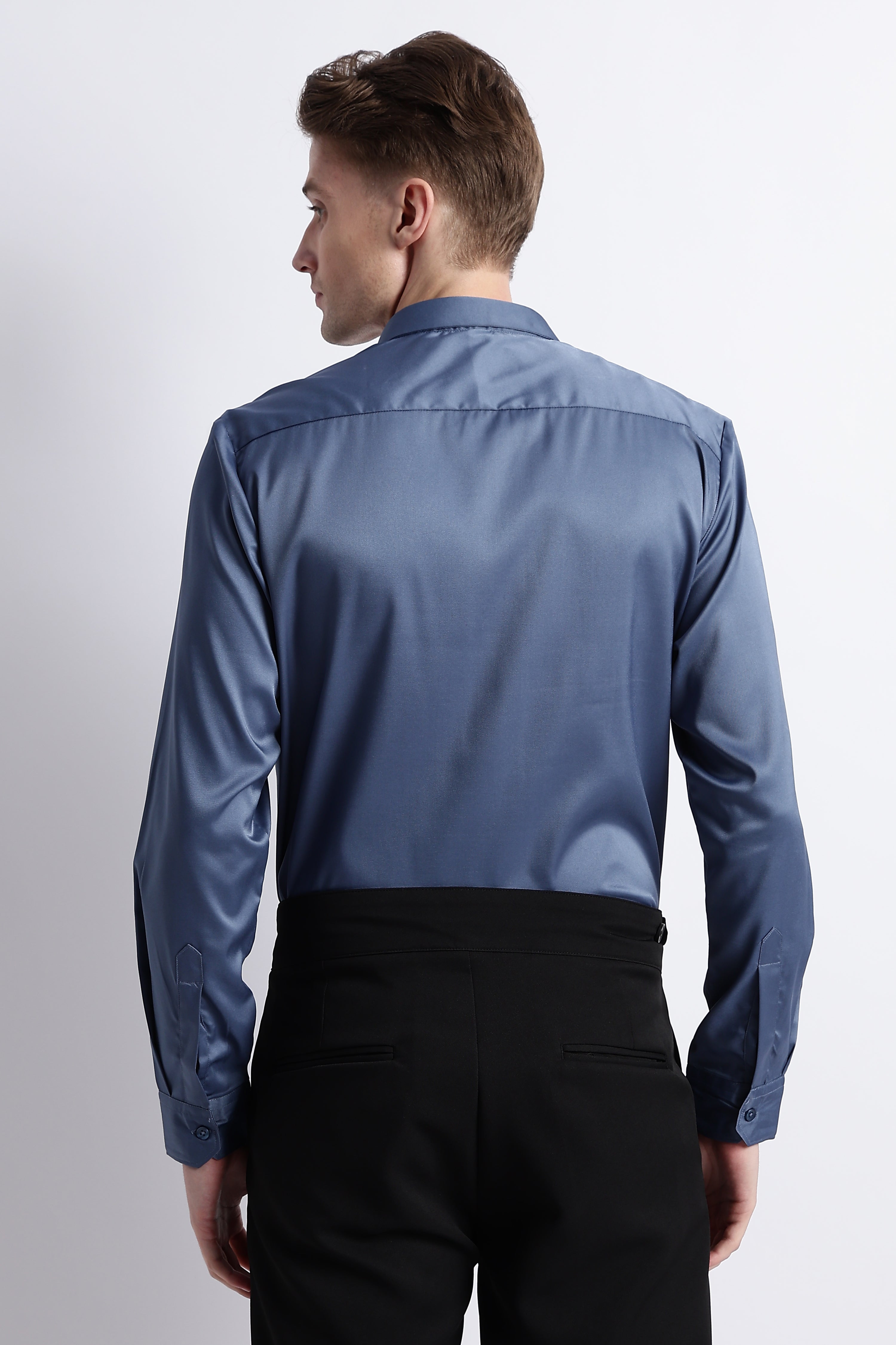 Men Smooth Satin Party Shirt