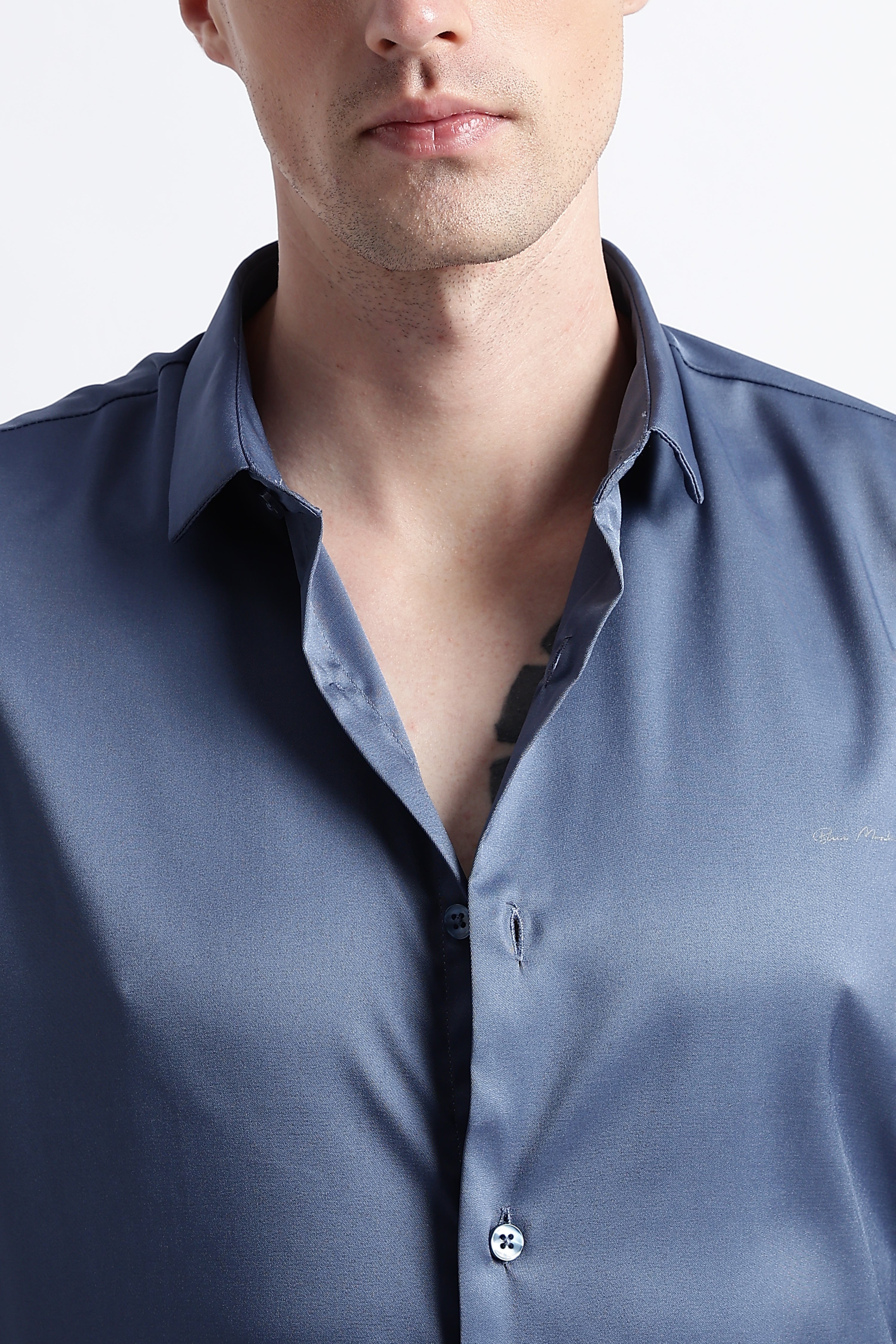 Men Smooth Satin Party Shirt