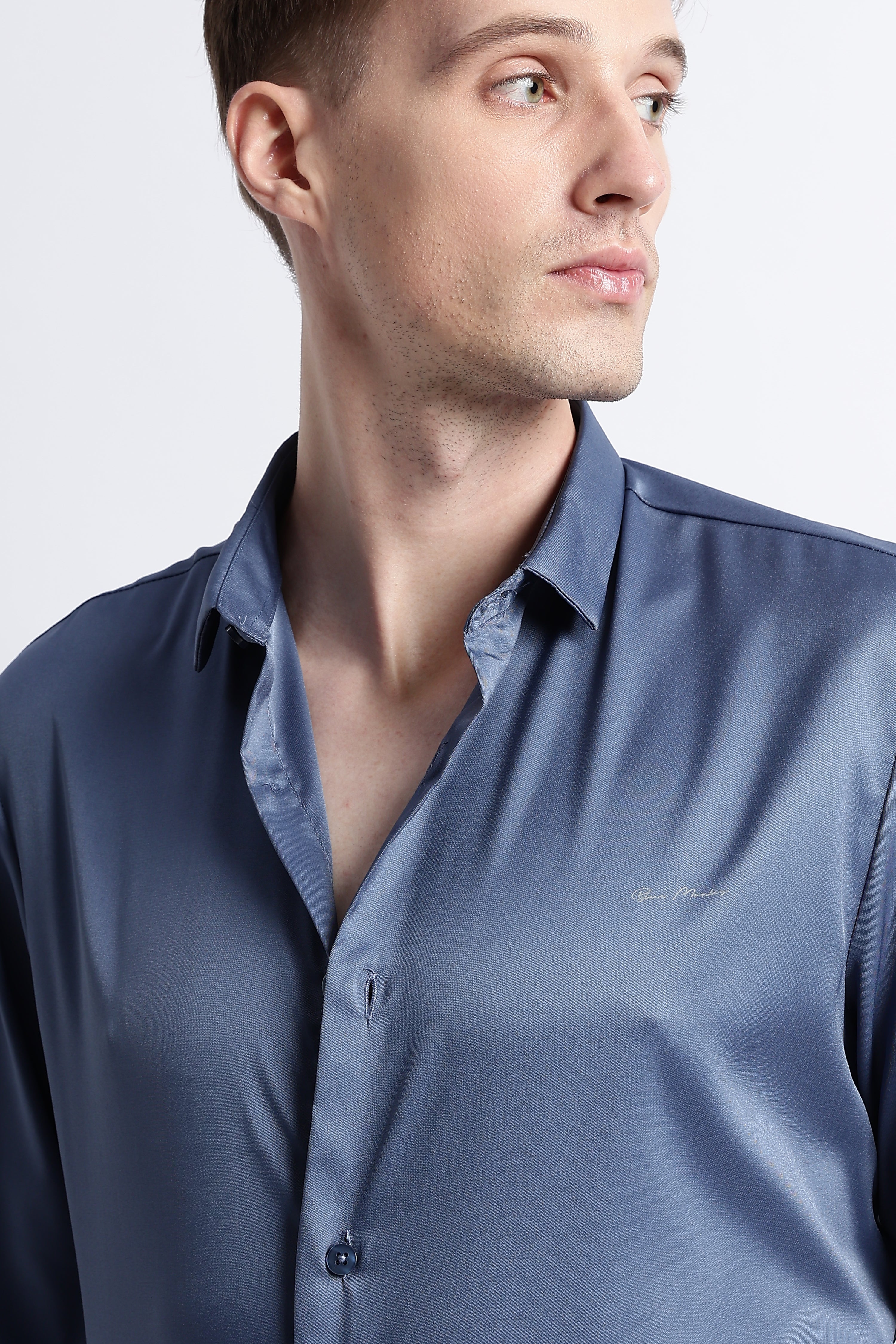 Men Smooth Satin Party Shirt
