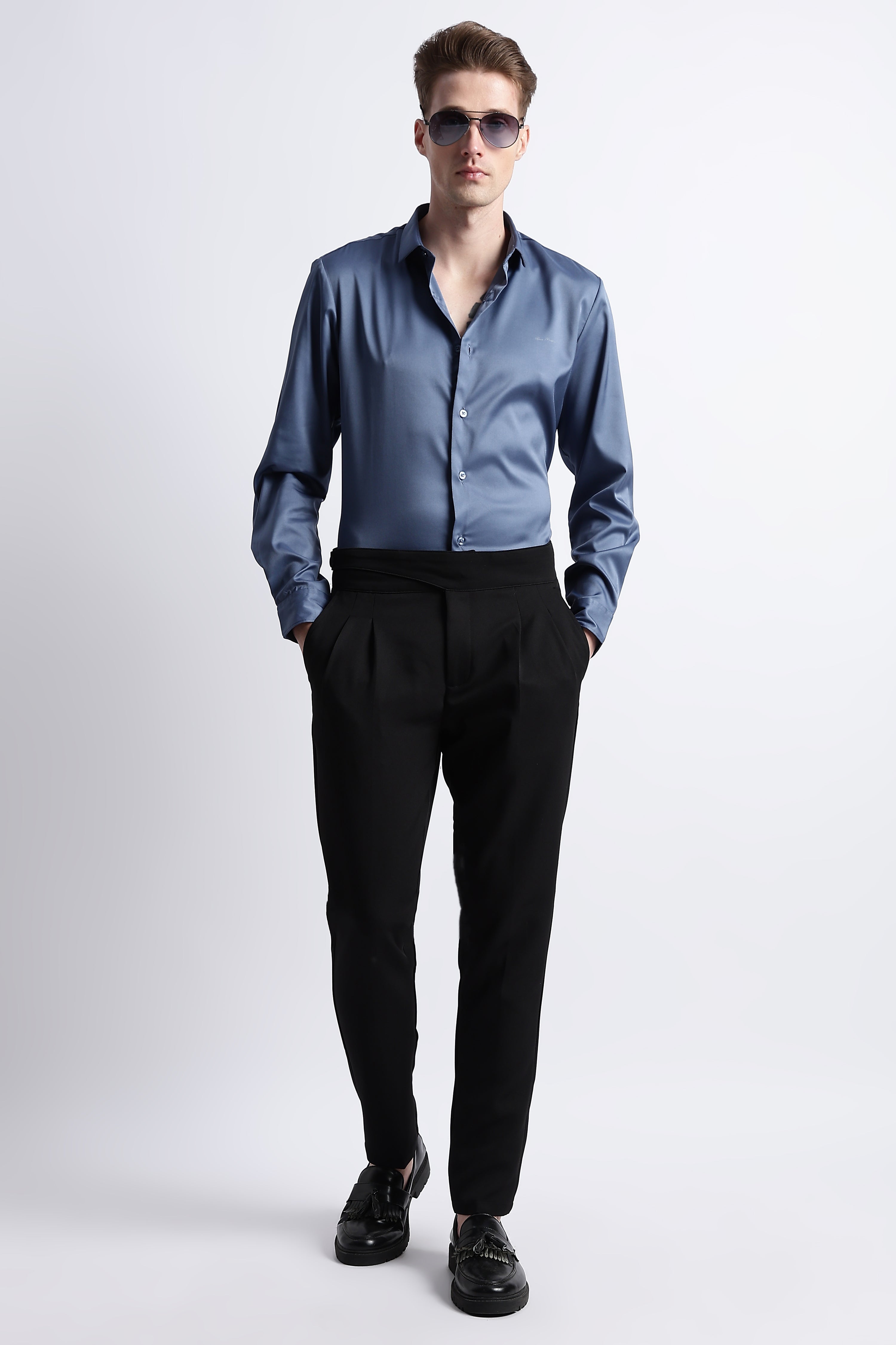 Men Smooth Satin Party Shirt